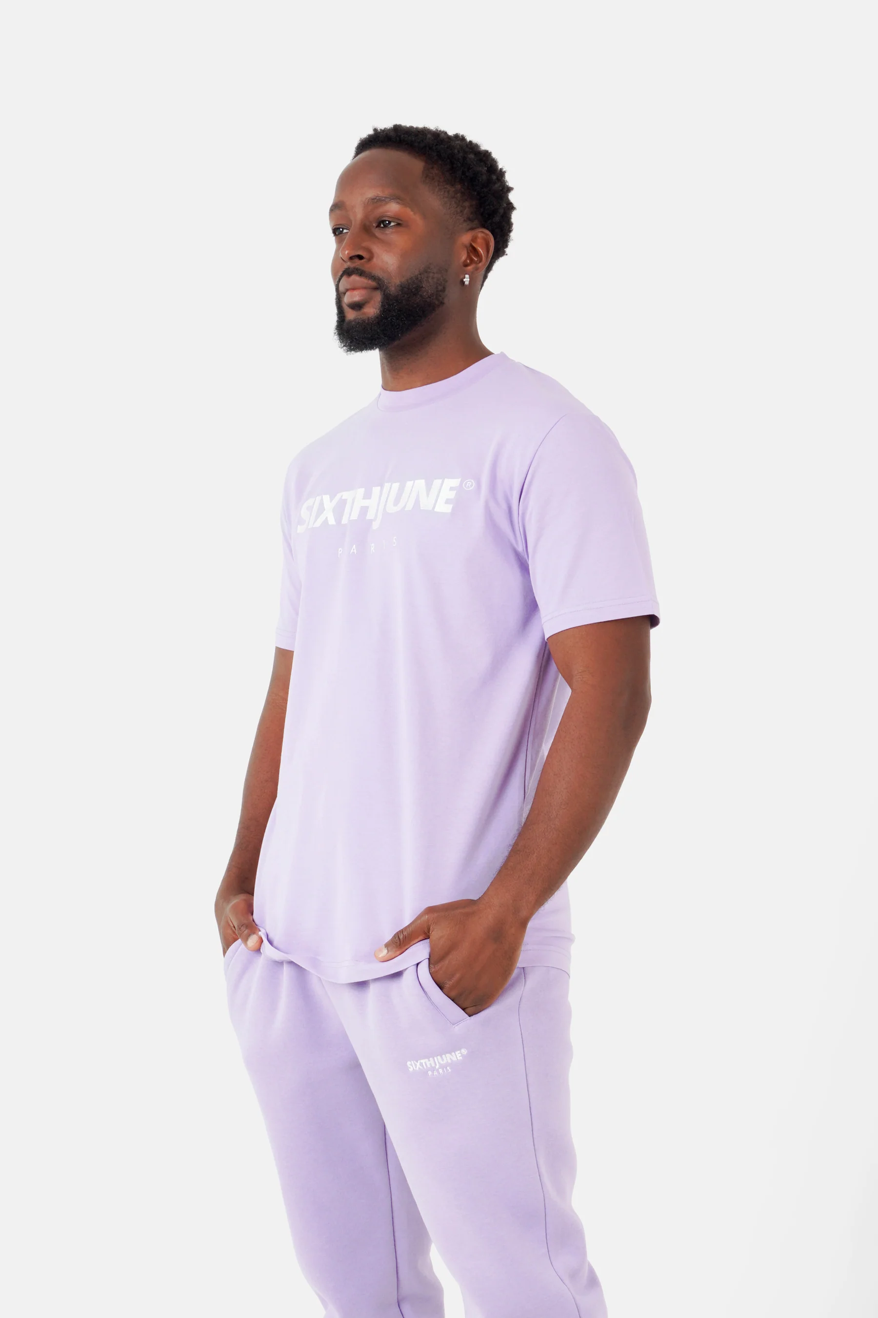 T-shirt broderie logo Paris Violet clair - Image 4