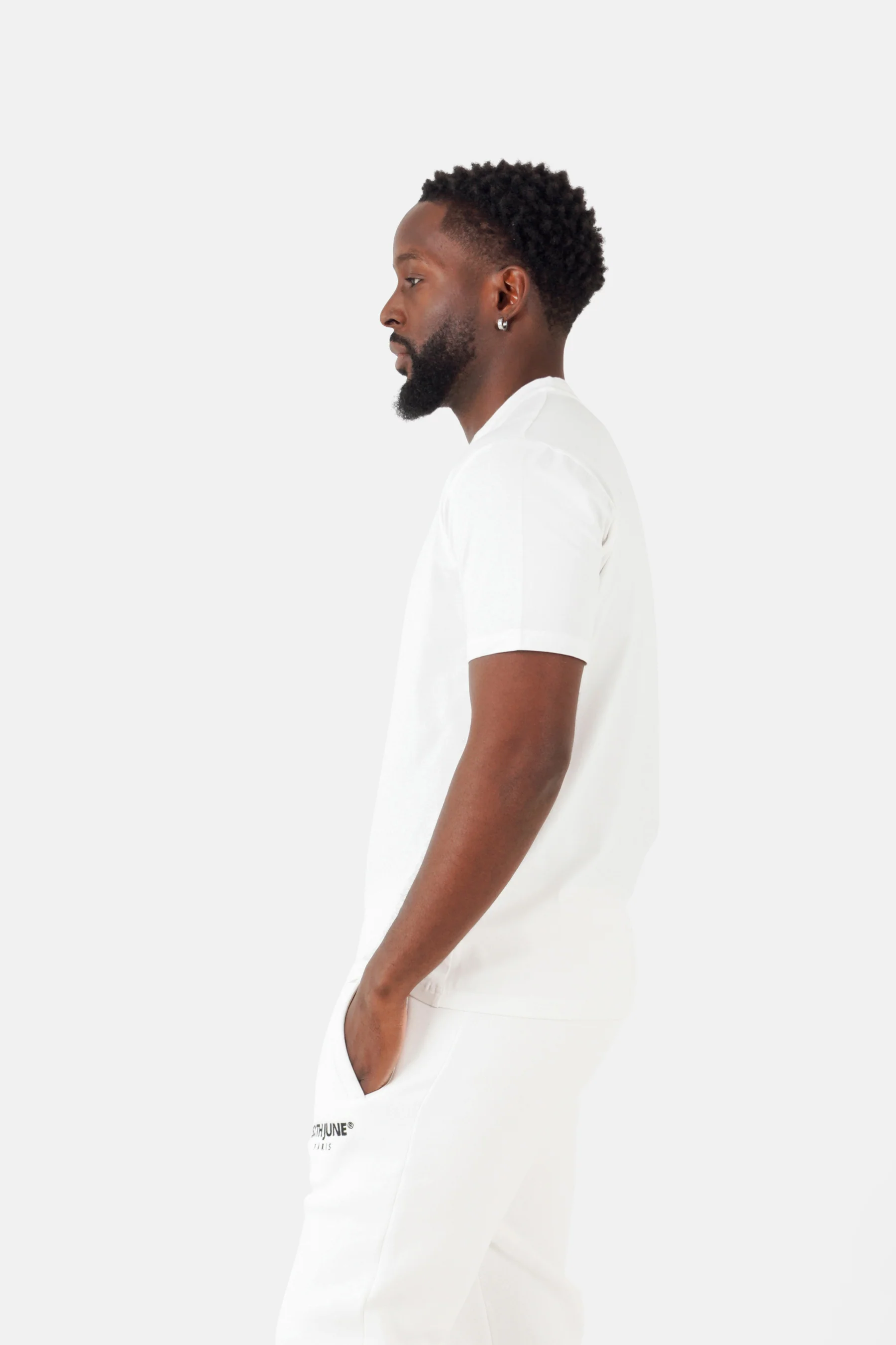 T-shirt broderie logo Paris Blanc - Image 4