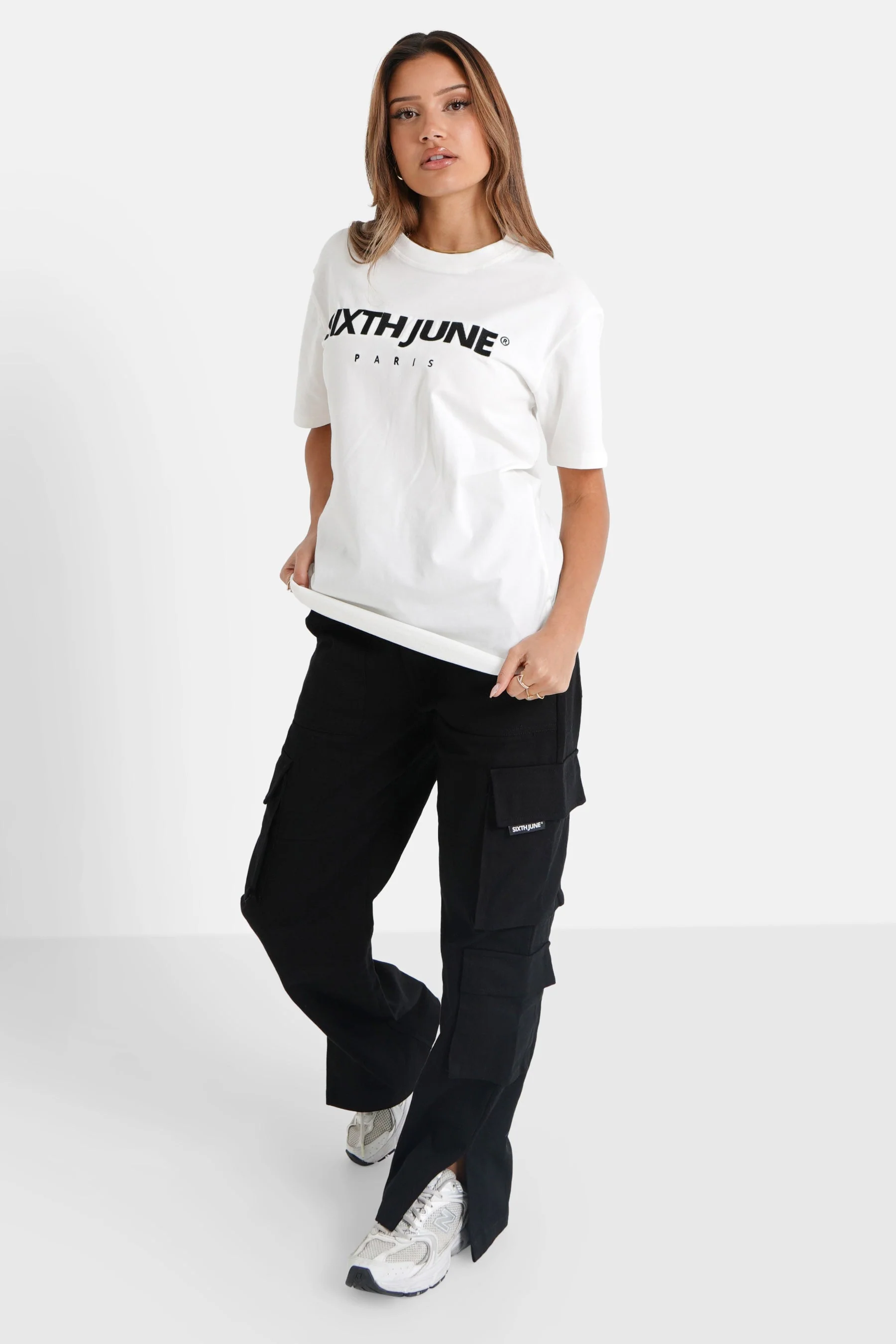 T-shirt broderie logo Paris Blanc - Image 6
