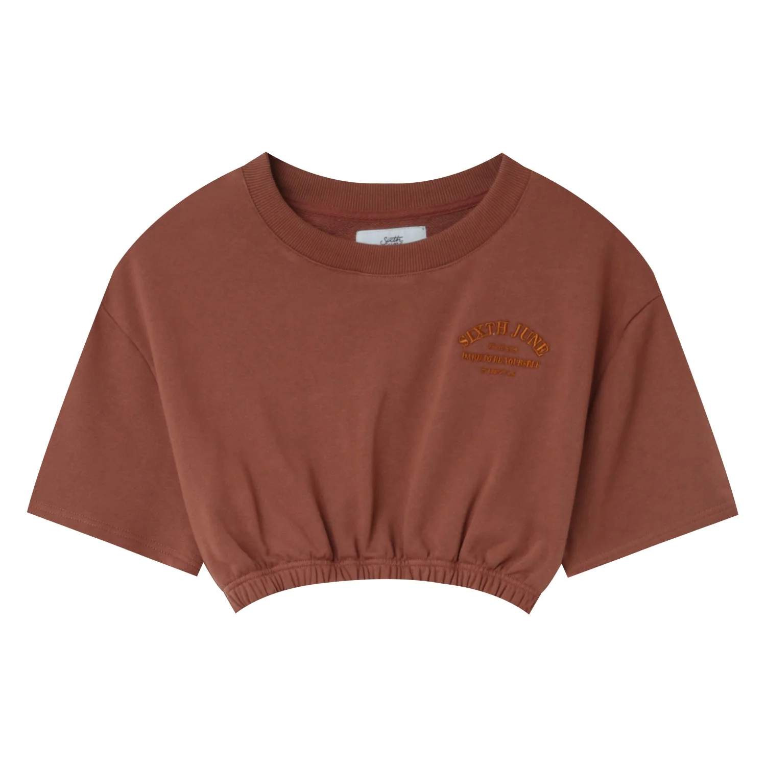 T-shirt court élastique Marron - Image 6