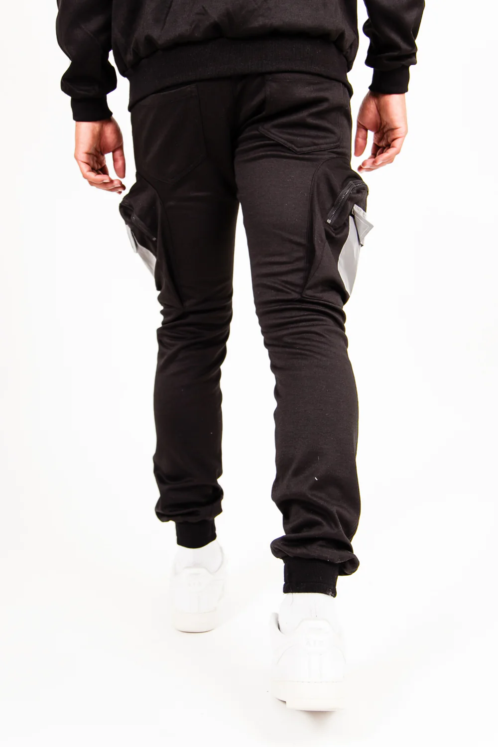Pantalon jogging cargo réfléchissant noir - Image 6