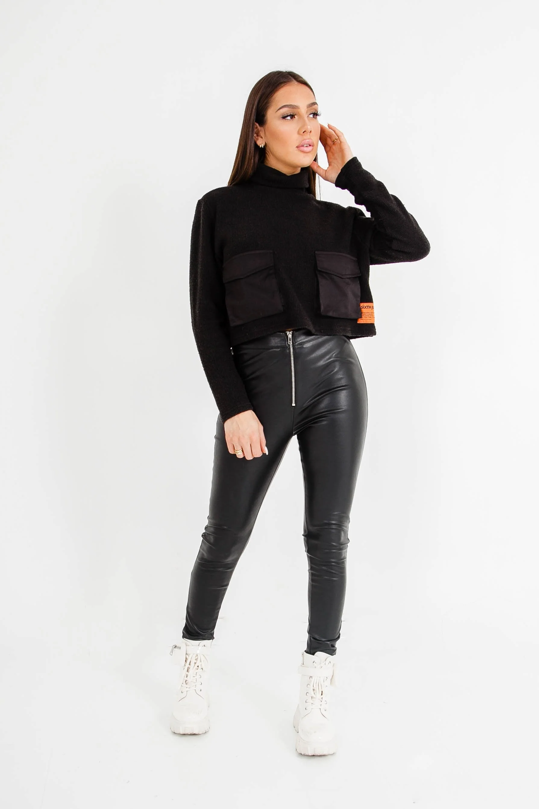 Pull maille court utilitaire Noir - Image 2