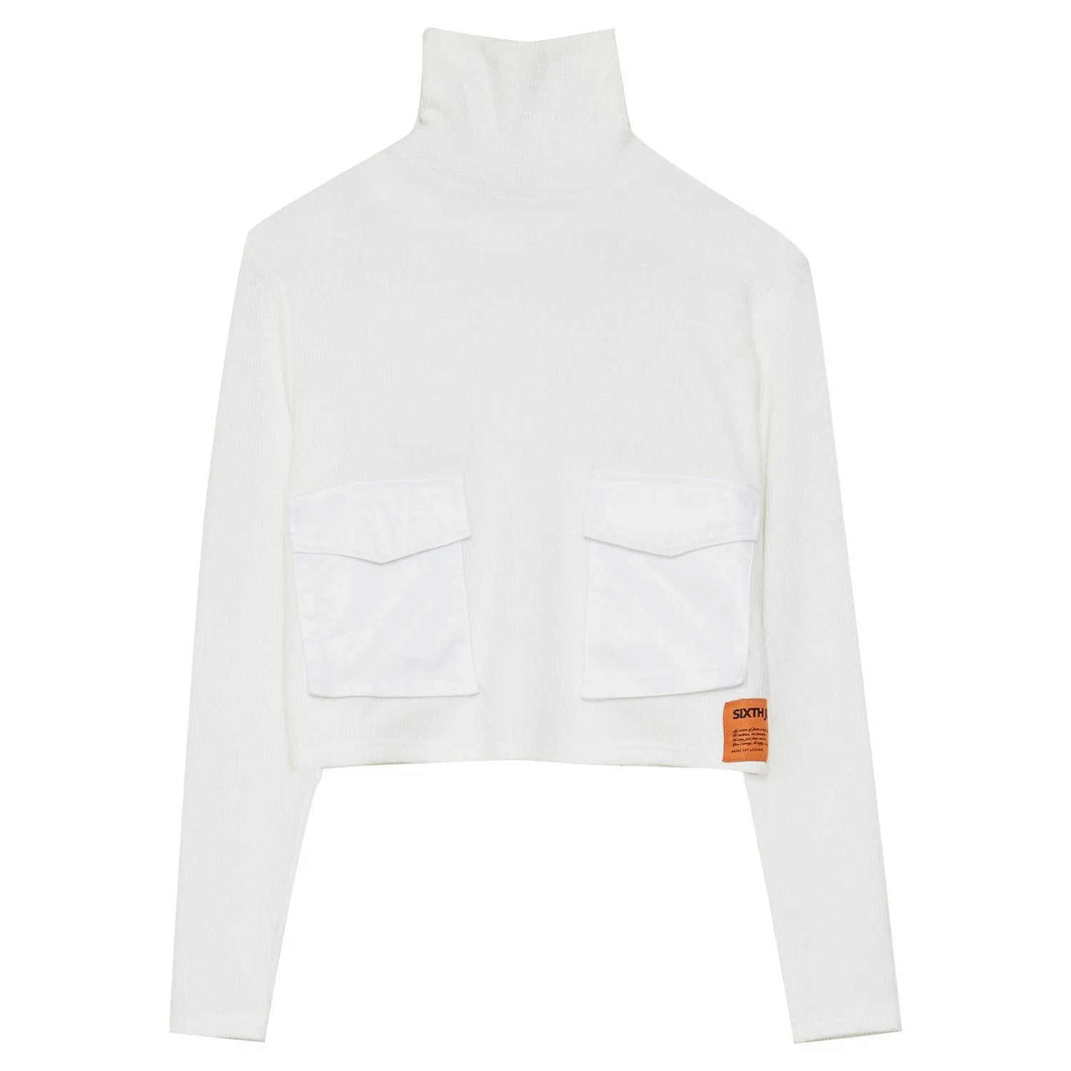 Pull maille court utilitaire blanc - Image 2