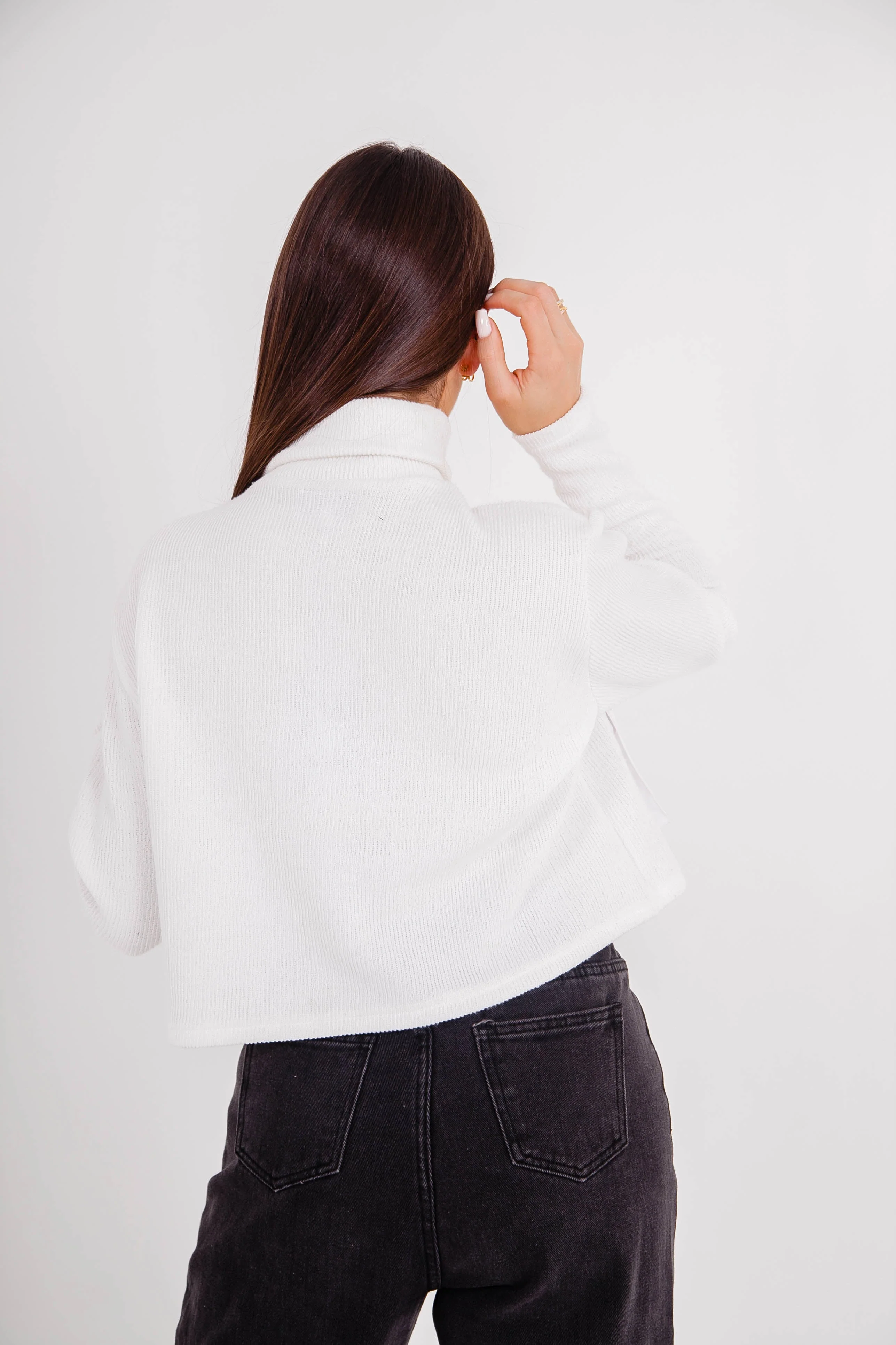 Pull maille court utilitaire blanc - Image 5