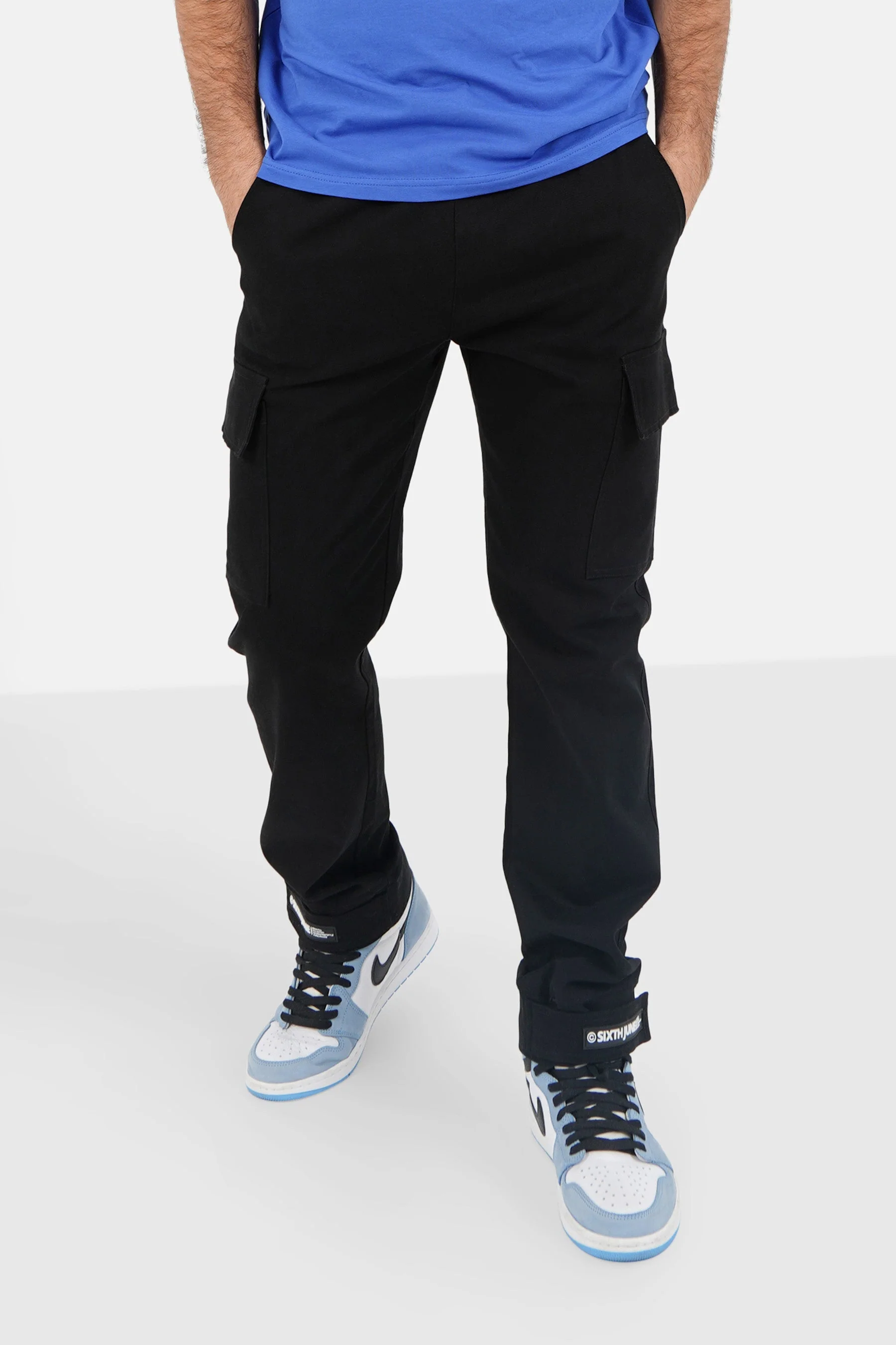 Pantalon cargo droit scratch Noir