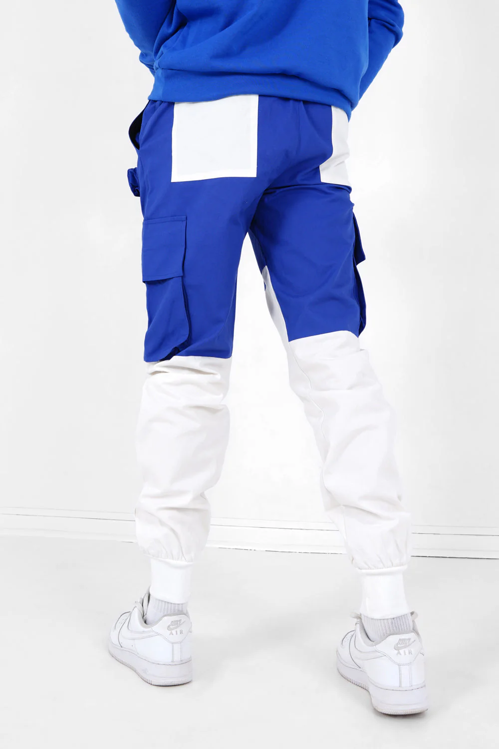 Pantalon cargo bicolore Bleu - Image 5