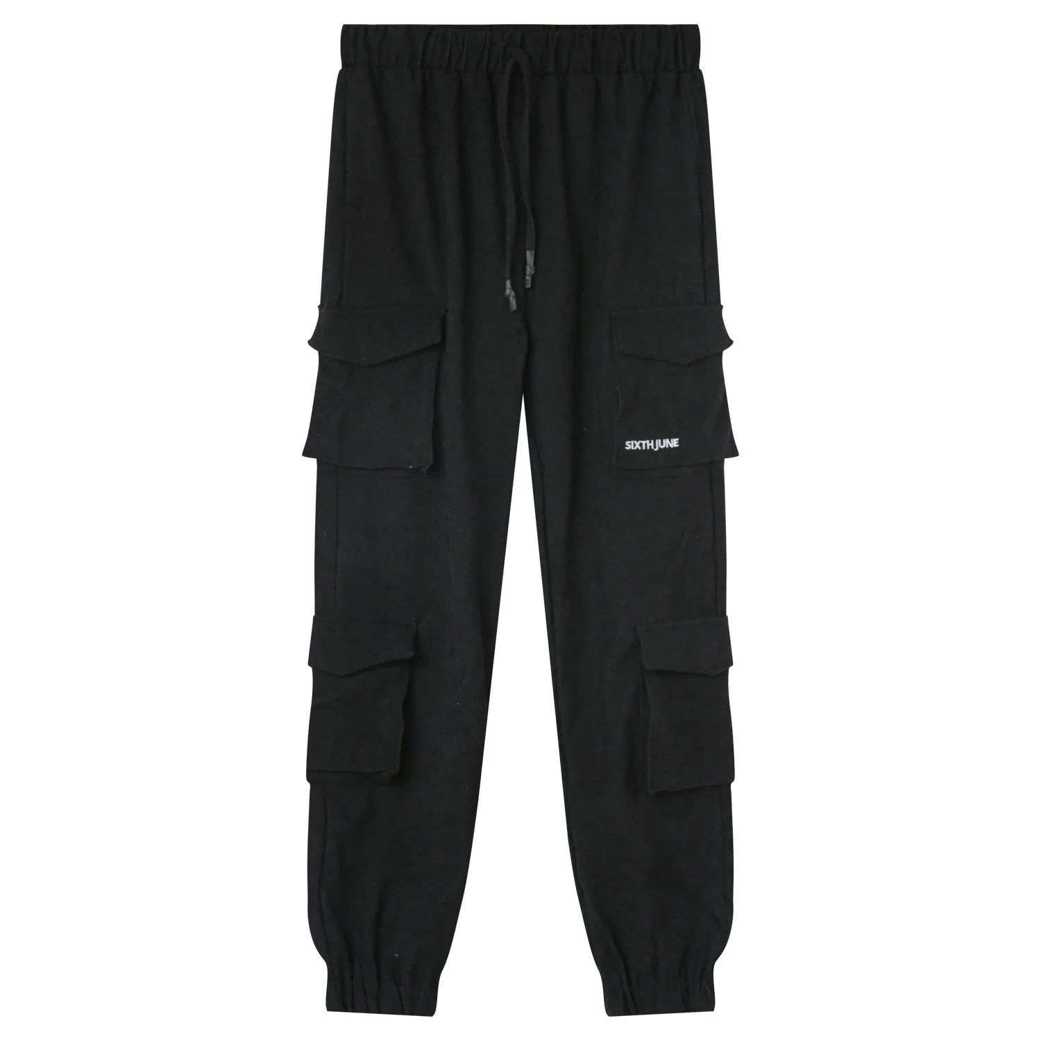 Pantalon cargo côtelé Noir - Image 6