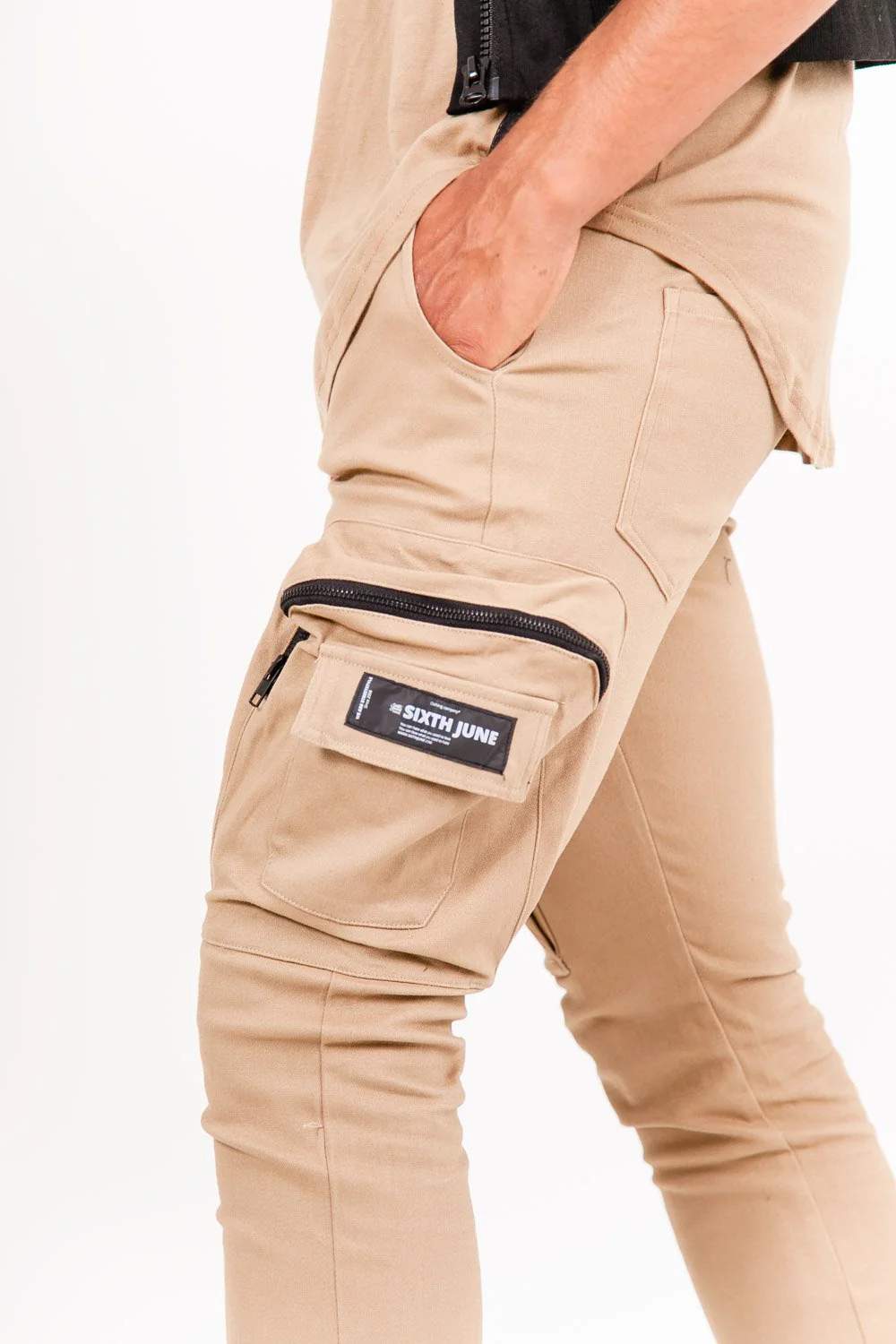 Pantalon poches cargo beige - Image 3