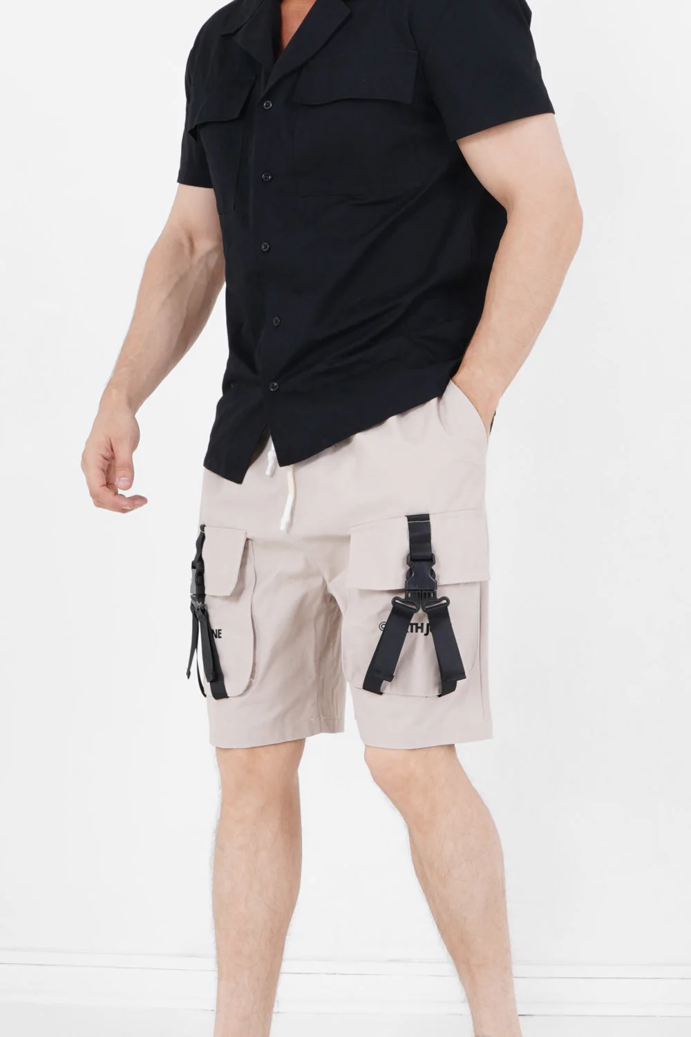 Short utilitaire sangles Beige