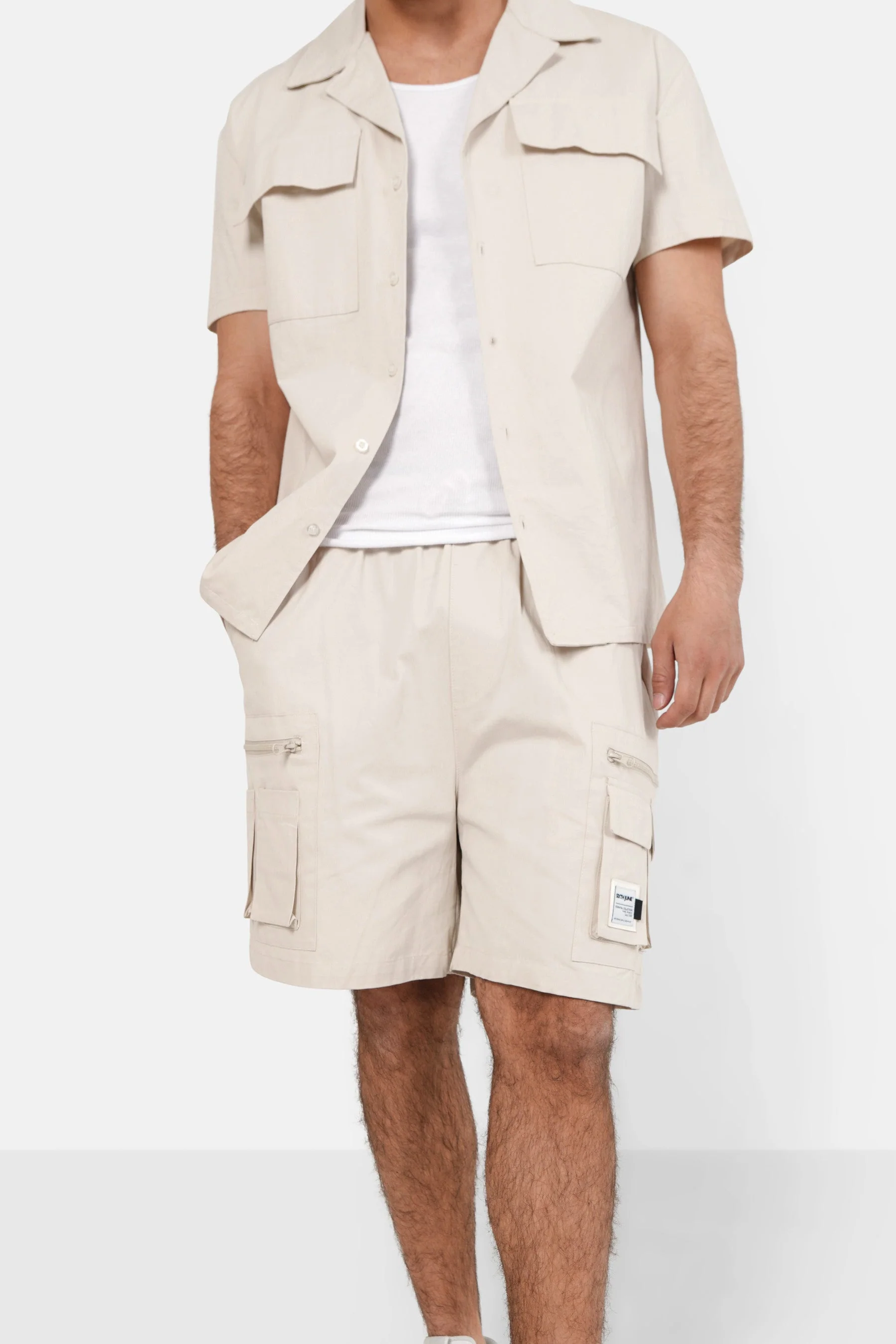 Short utilitaire poches Beige