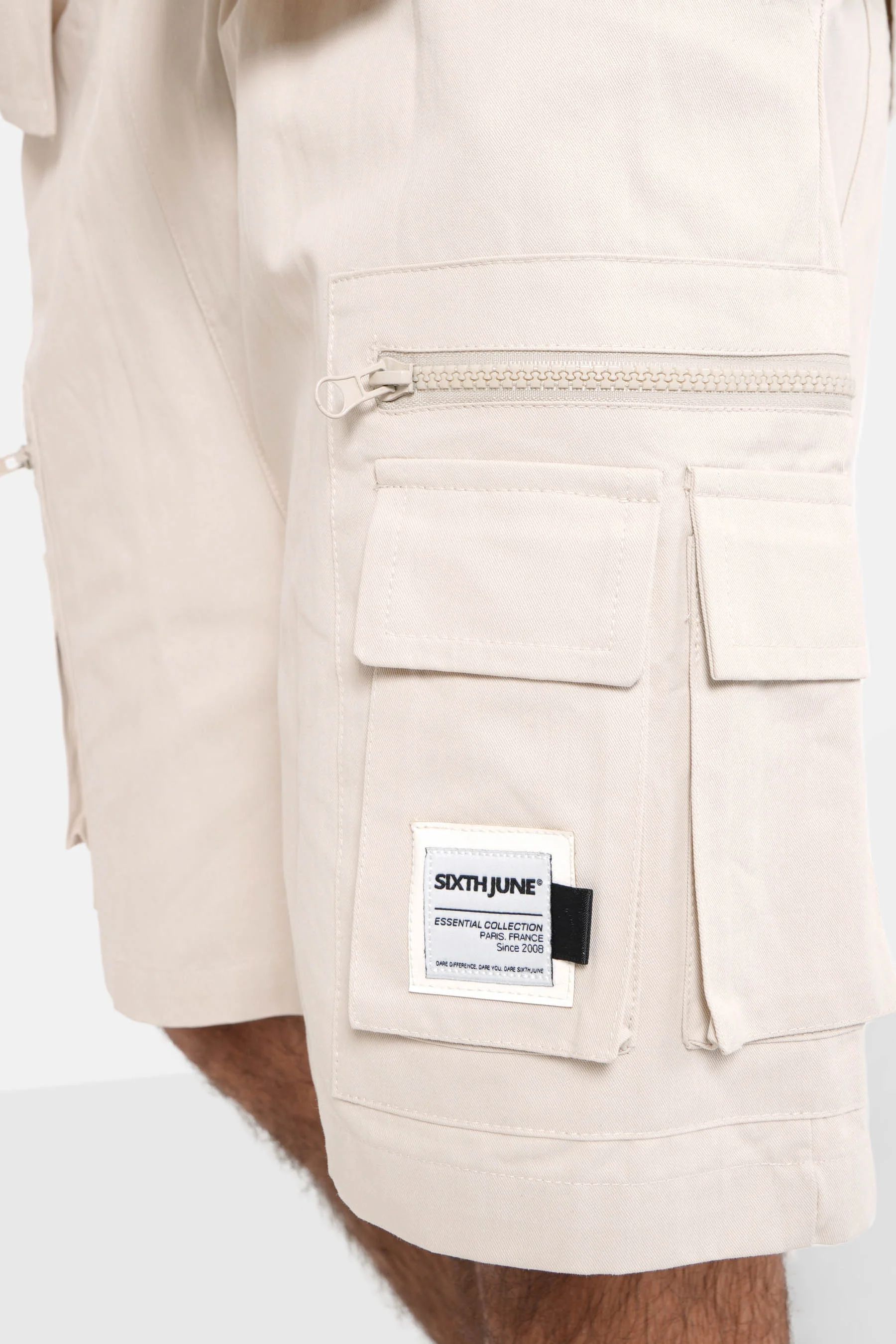 Short utilitaire poches Beige - Image 3