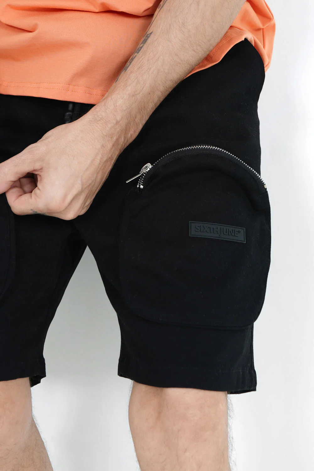 Short utilitaire poches Noir - Image 3