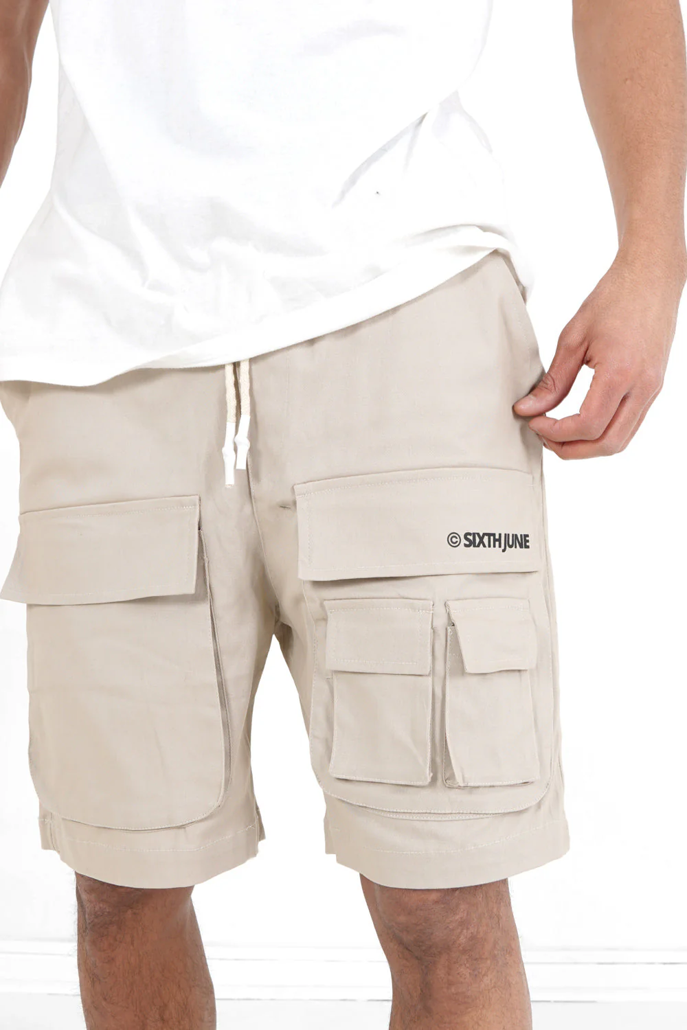 Short utilitaire logo Beige - Image 3