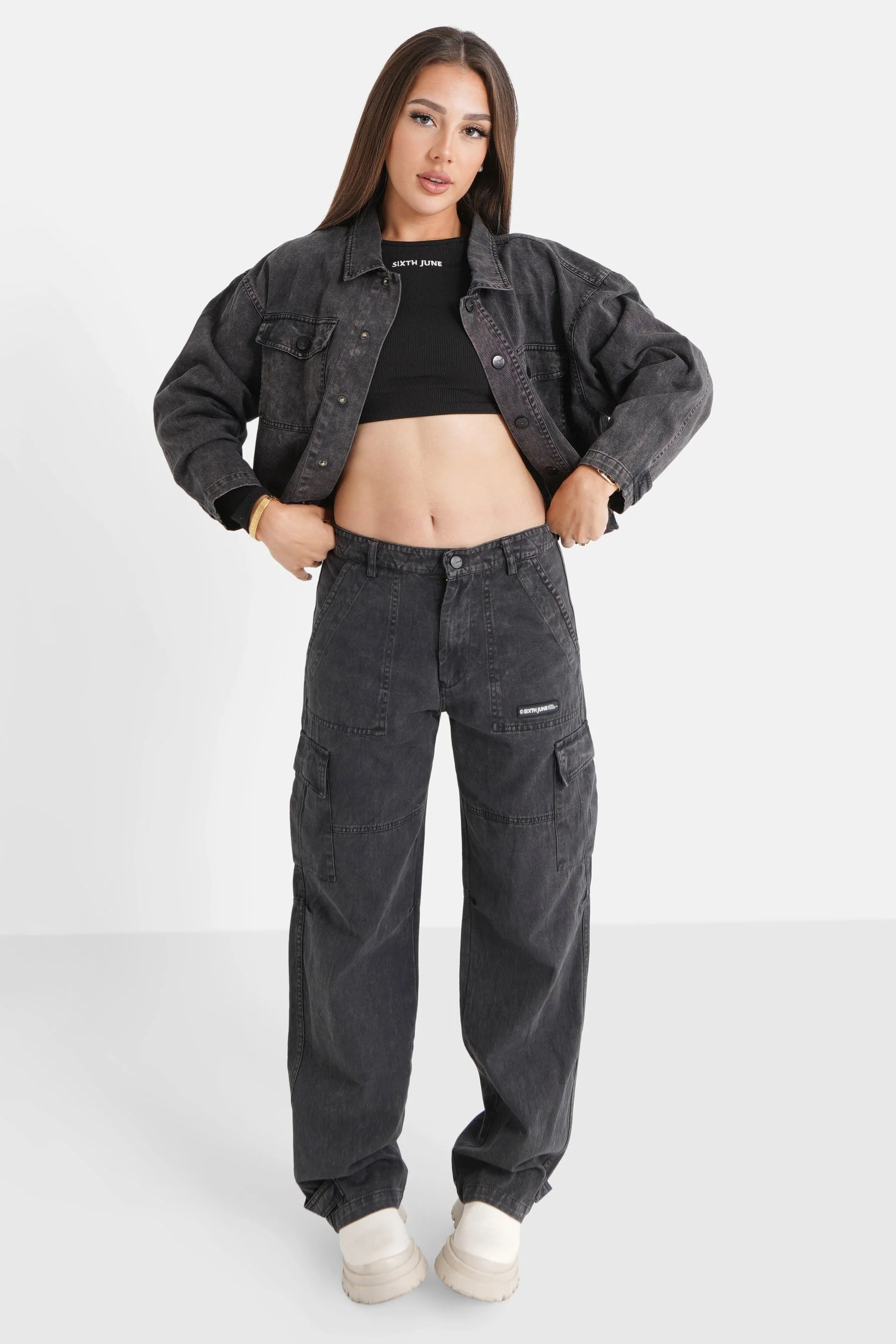 Pantalon utilitaire délavé Noir - Image 2