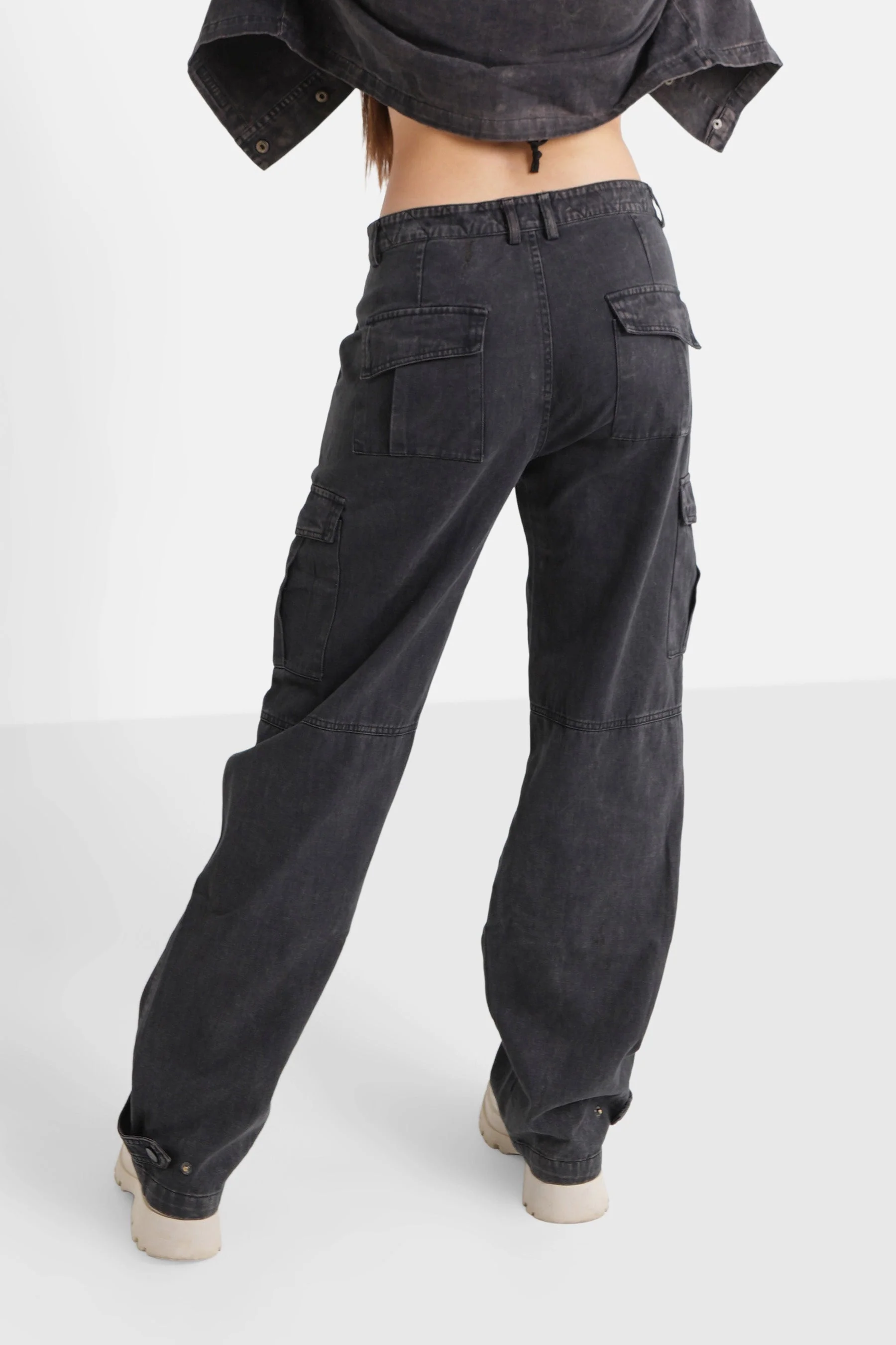 Pantalon utilitaire délavé Noir - Image 5