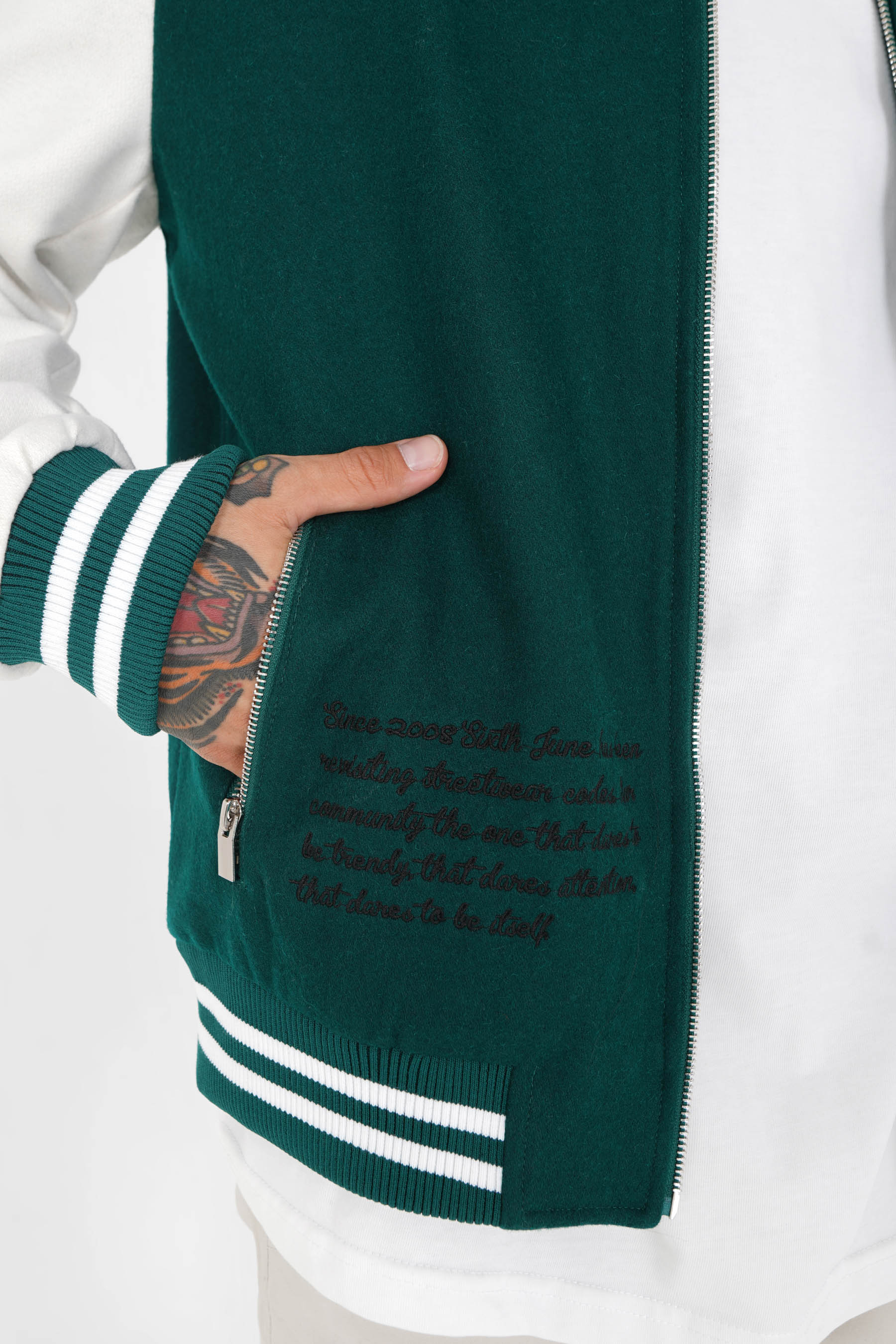VARSITY bicolored teddy jacket - Image 4