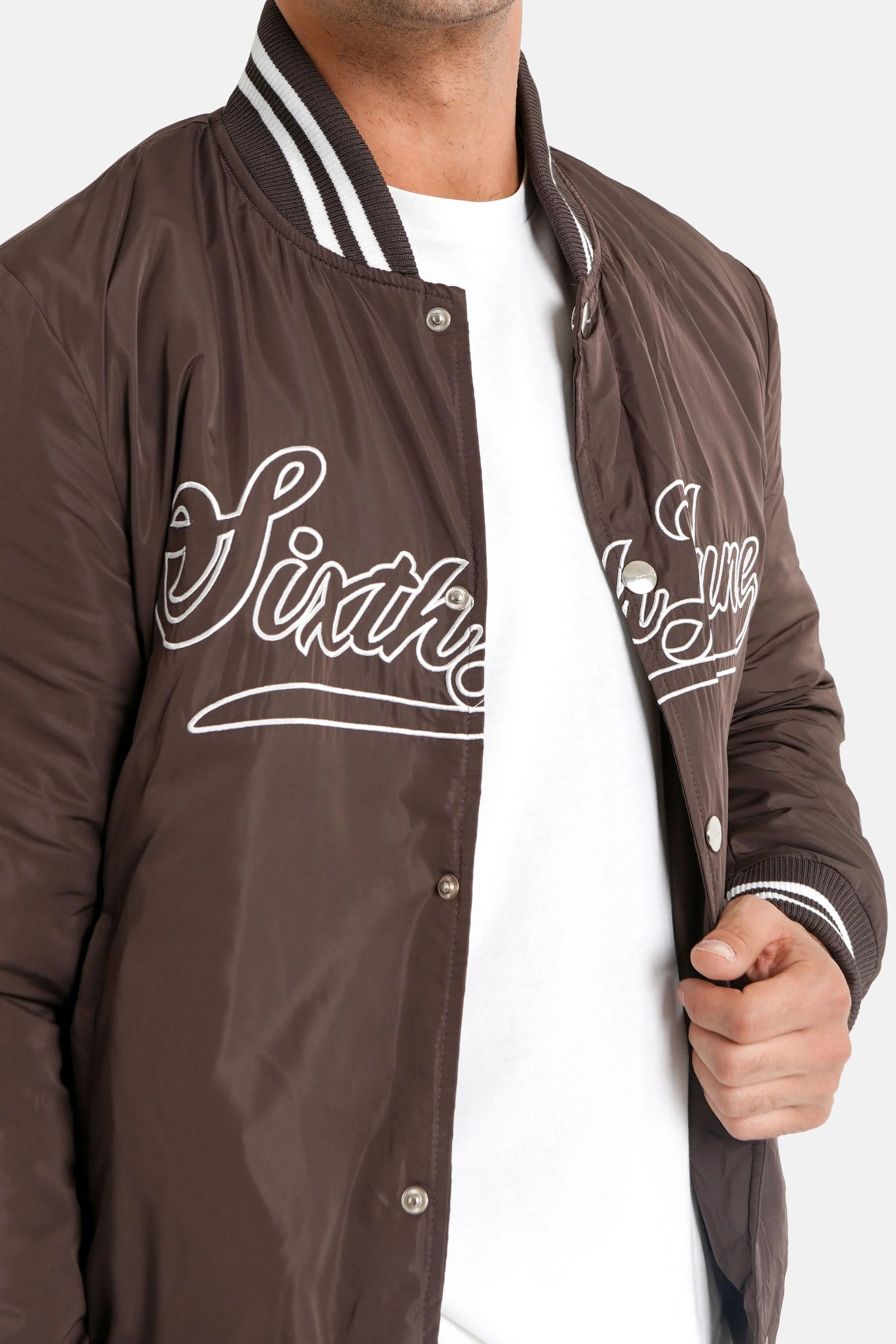 Veste universitaire logo brodé Marron - Image 3