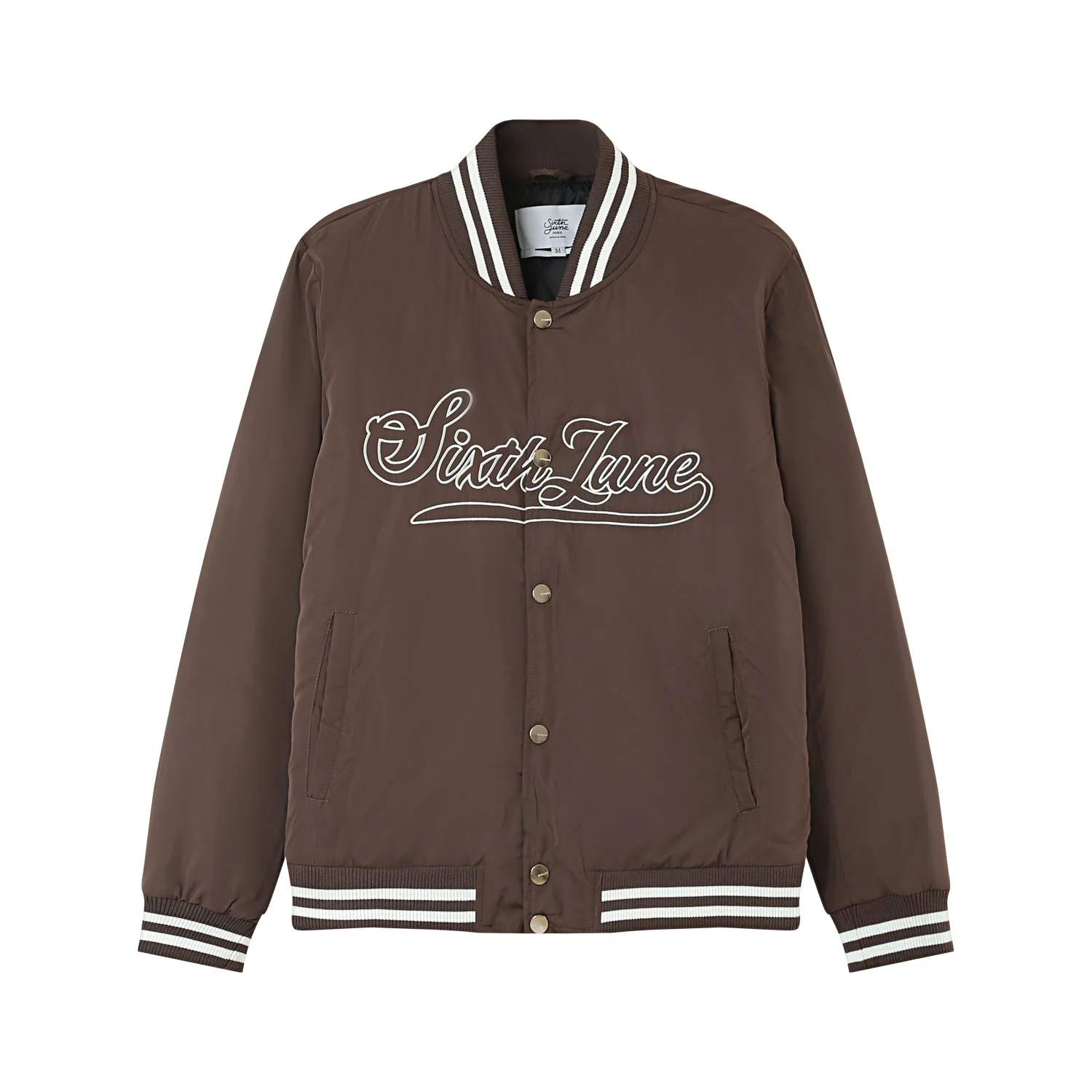 Veste universitaire logo brodé Marron - Image 7