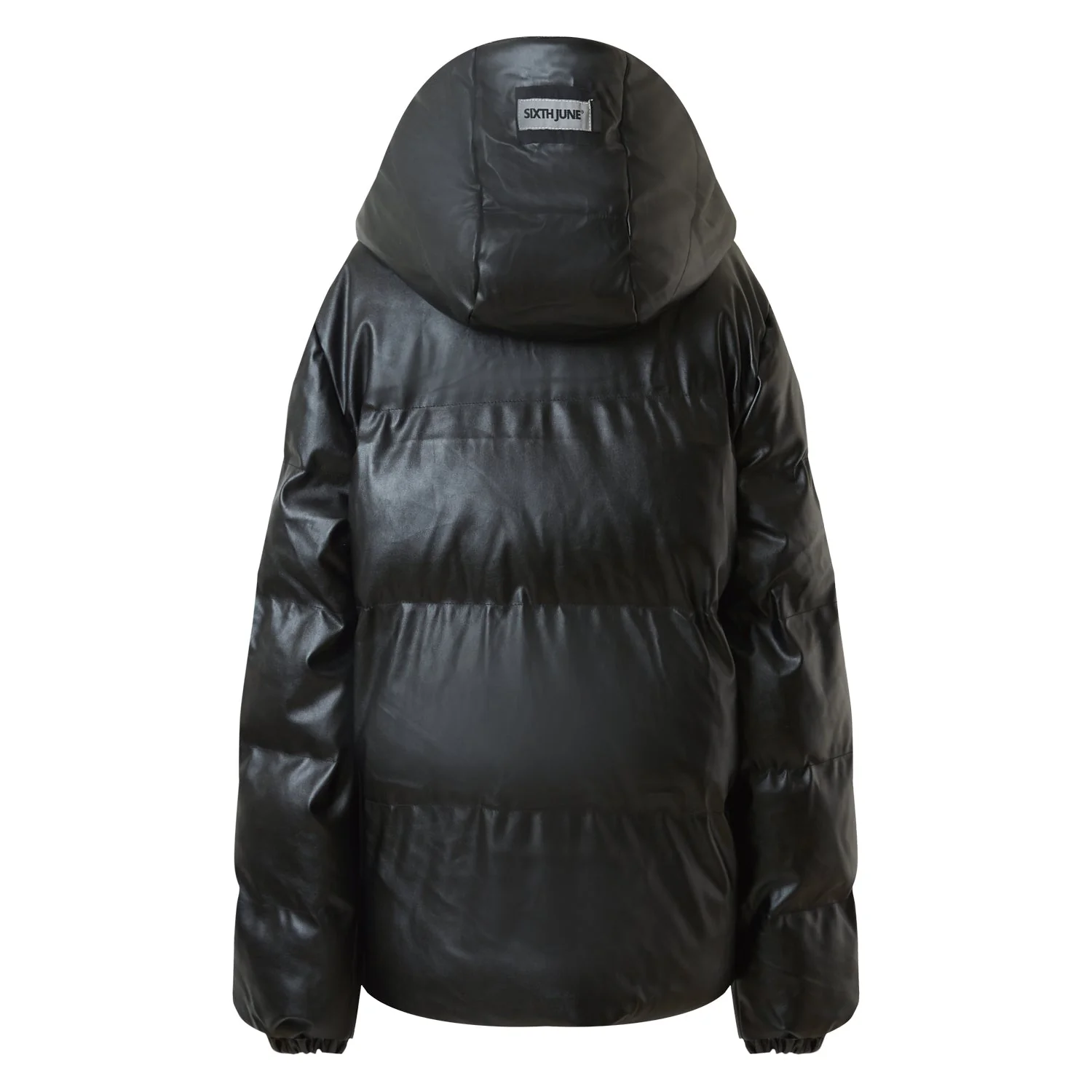 Doudoune simili cuir Noir - Image 7