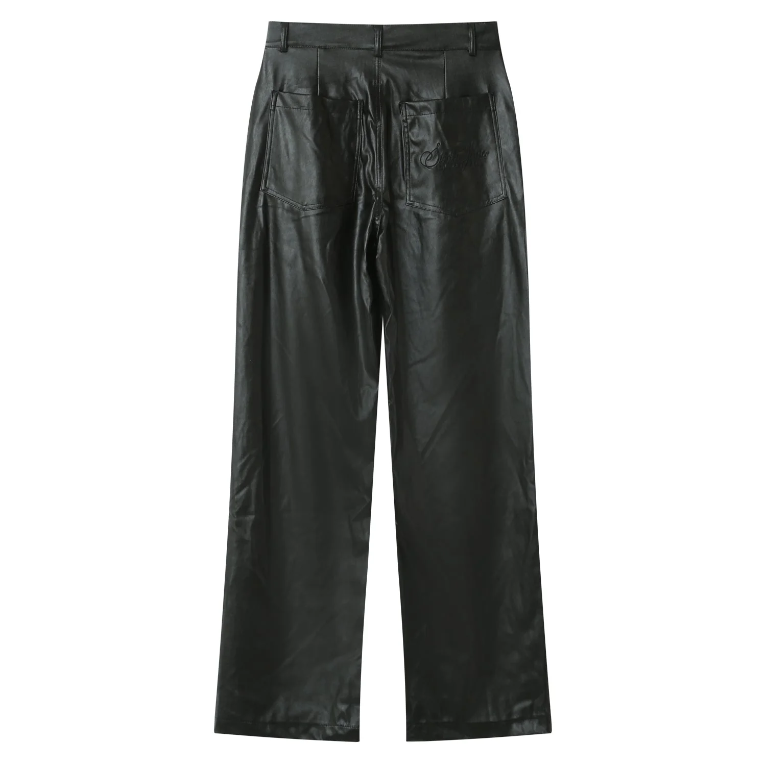 Pantalon droit simili cuir Noir - Image 7