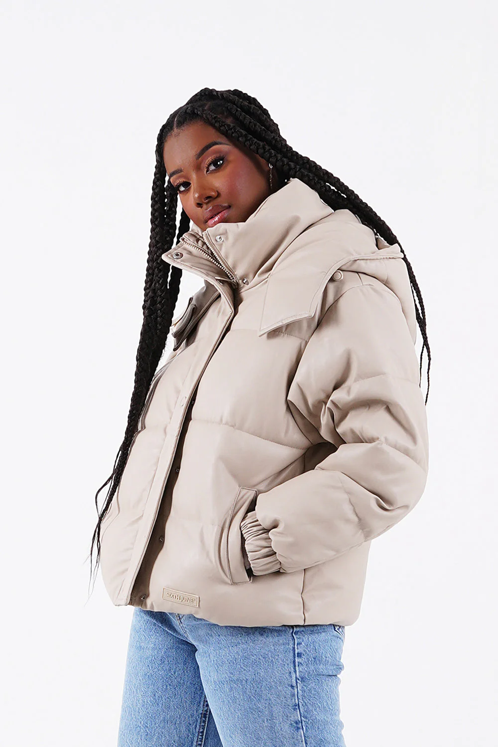 VEGAN leather puffer jacket - Image 4
