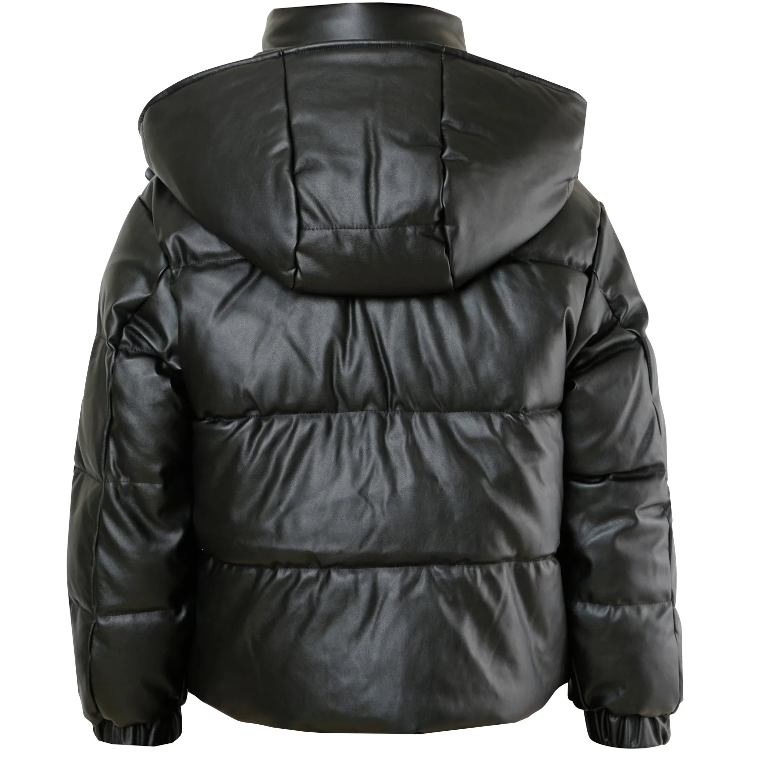 Doudoune simili cuir Noir - Image 7