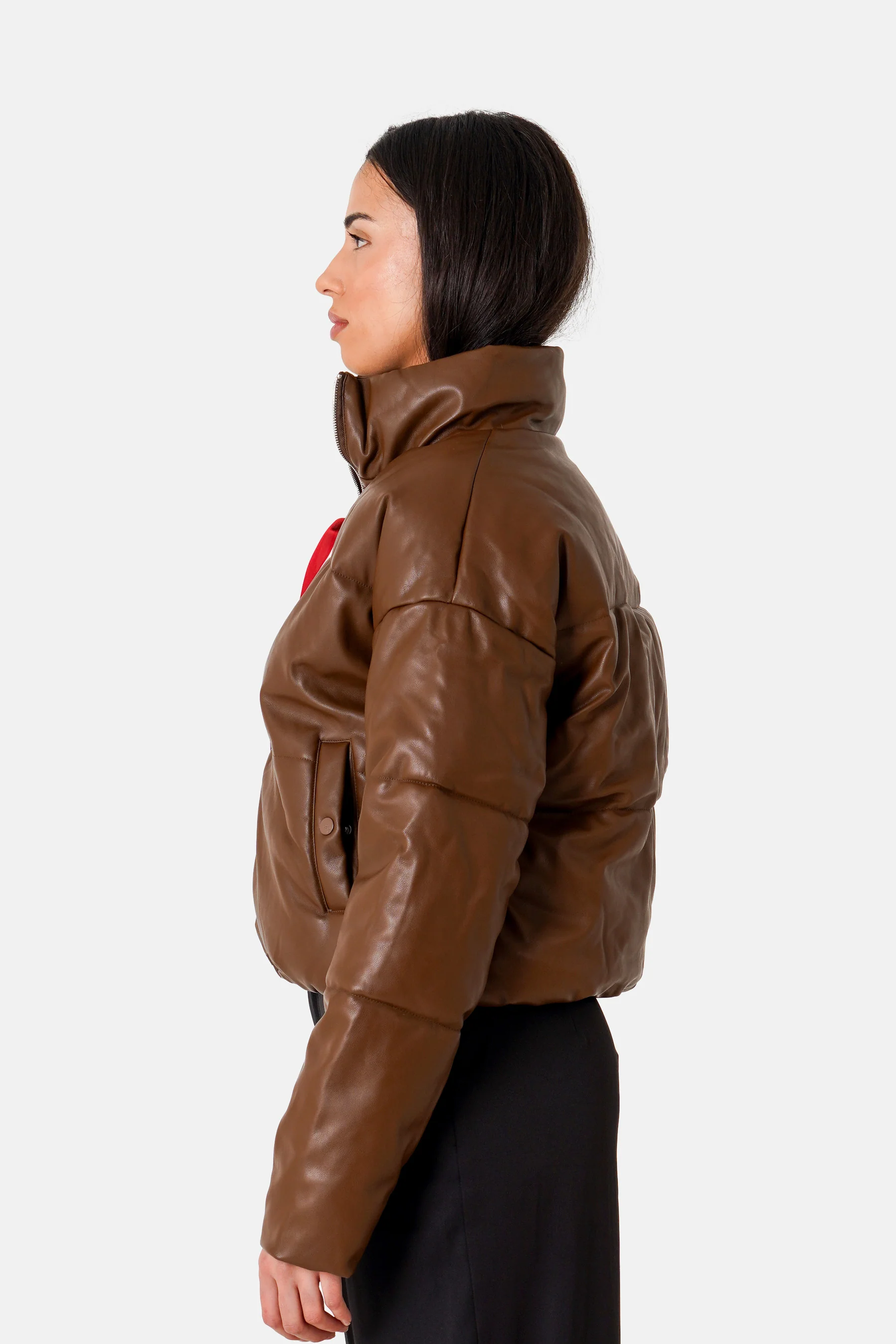 VEGAN leather puffer jacket - Image 4