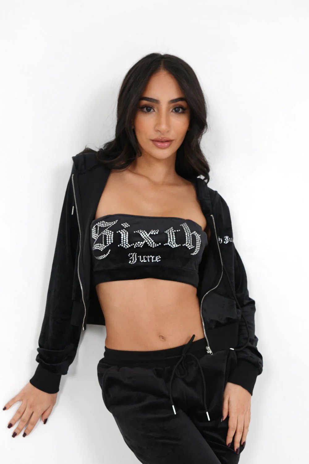 Gilet velours strass Noir - Image 5