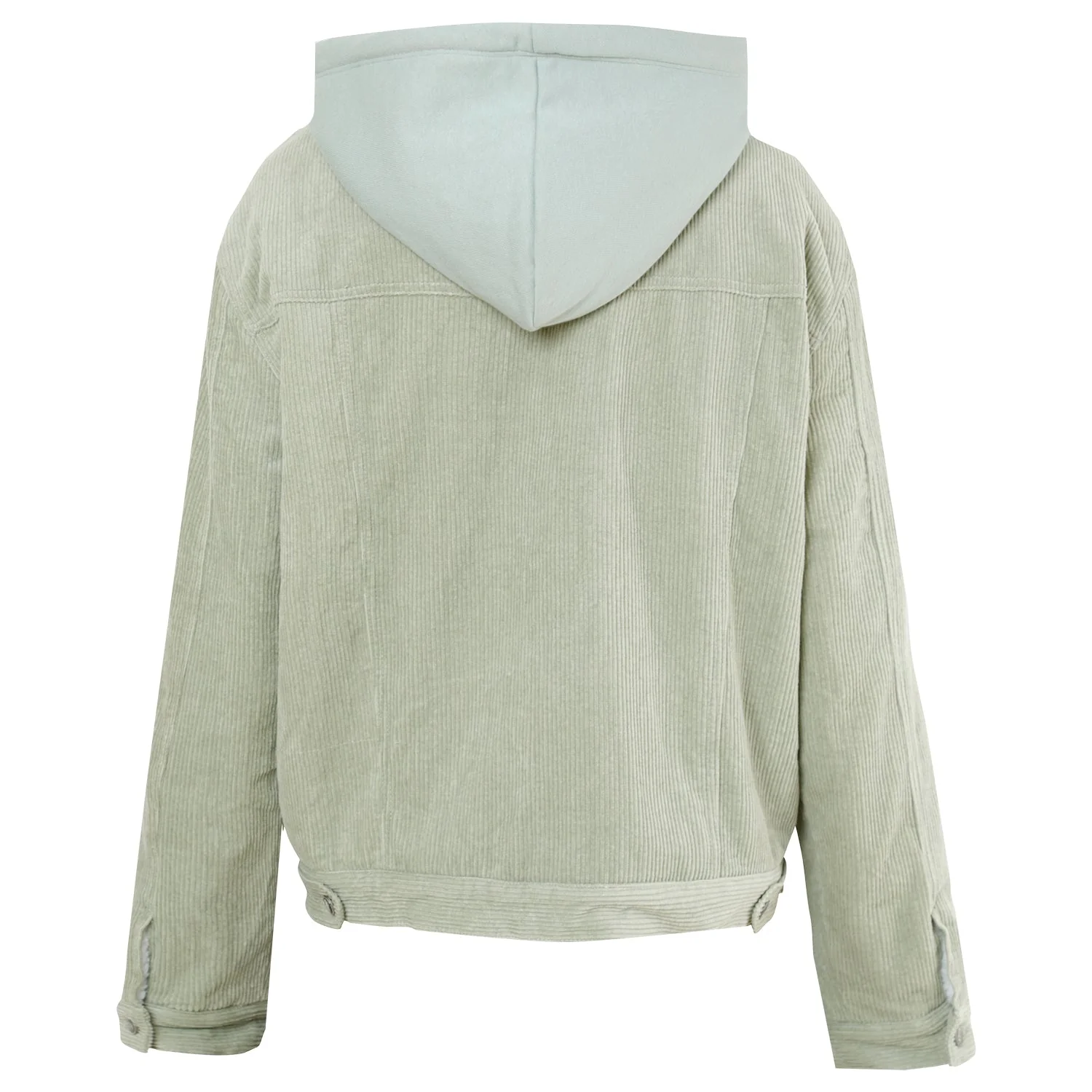 Veste velours sherpa capuche Vert - Image 7