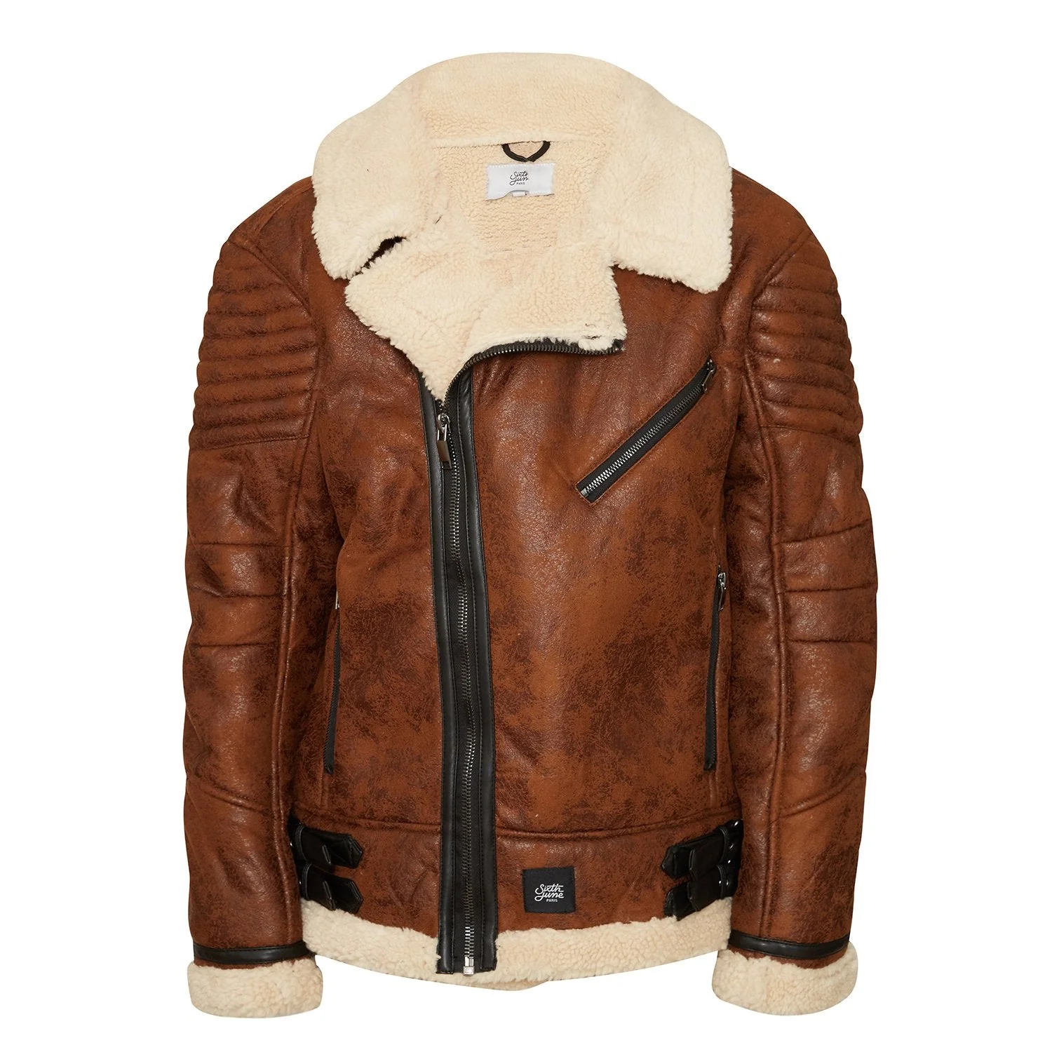 Veste aviateur sherpa Marron - Image 6