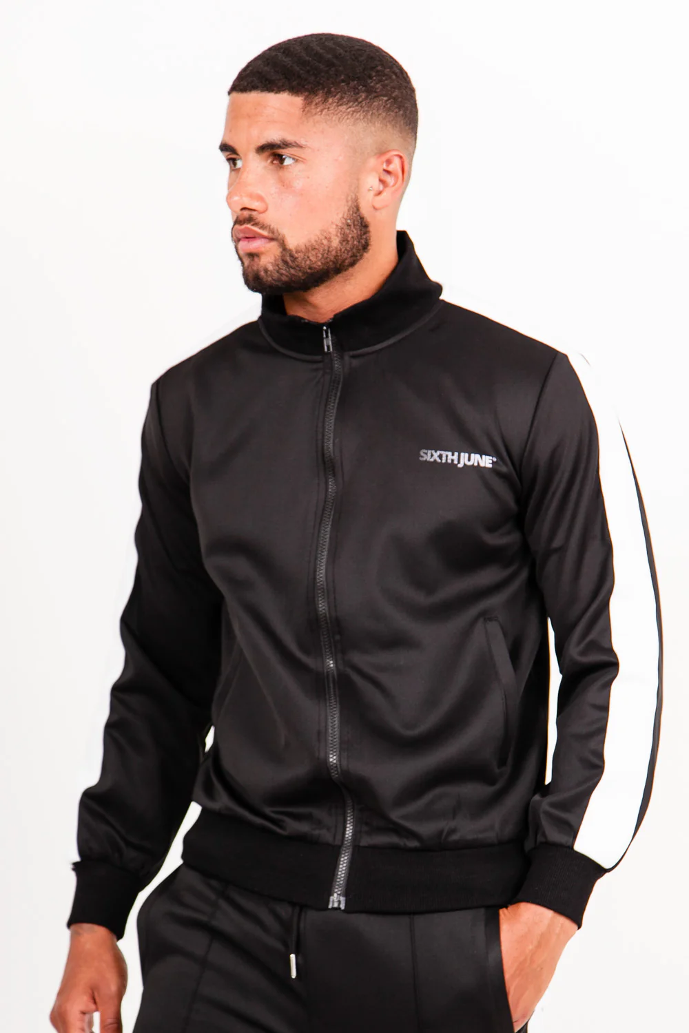 Veste bande sport noir - Image 2