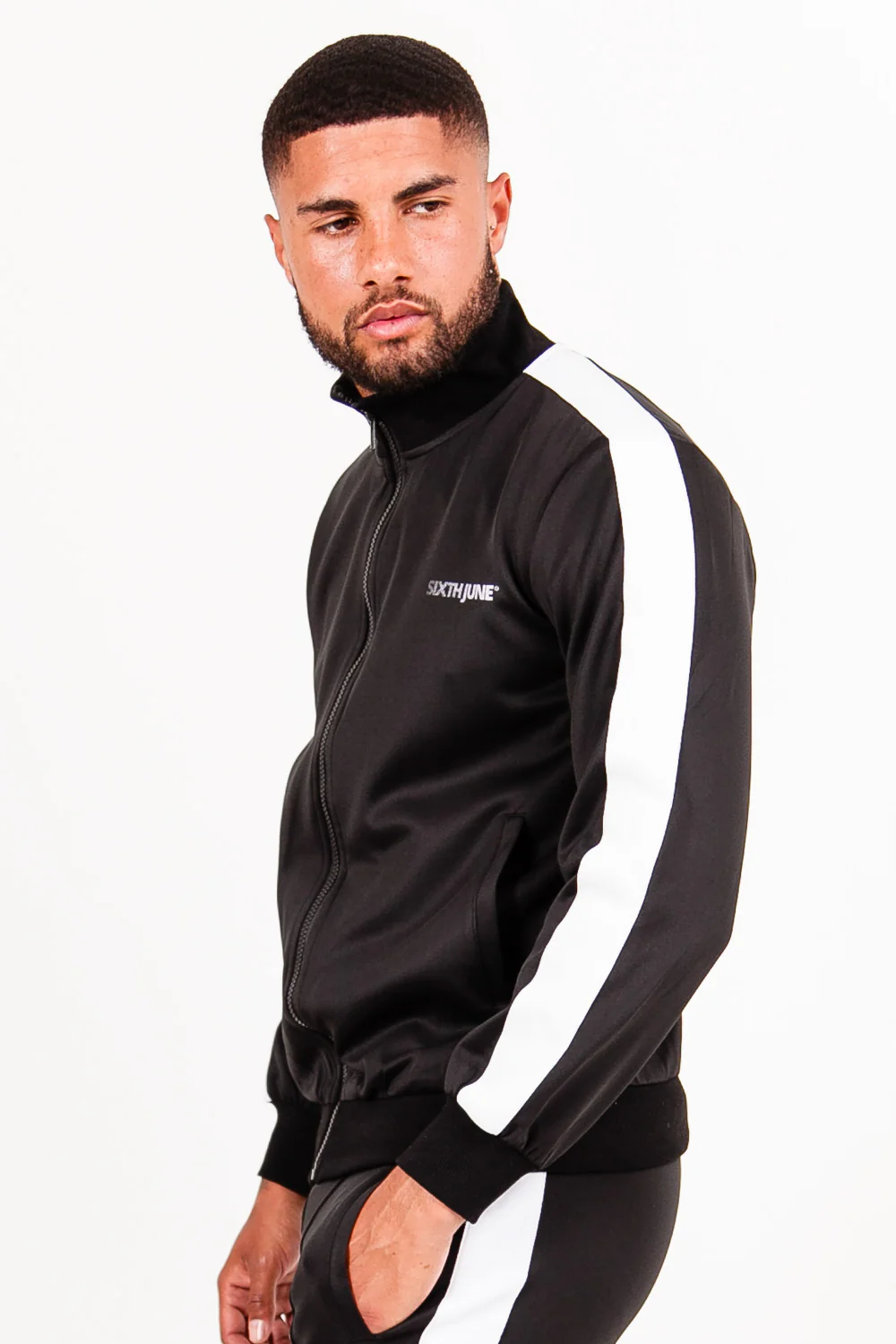 Veste bande sport noir - Image 3
