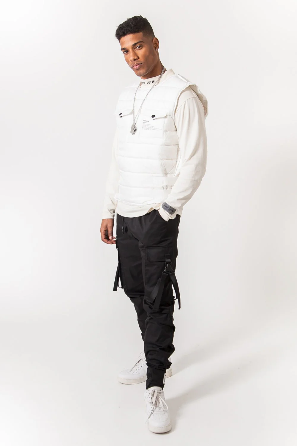Veste bangfire matelassée sans manches blanc - Image 2