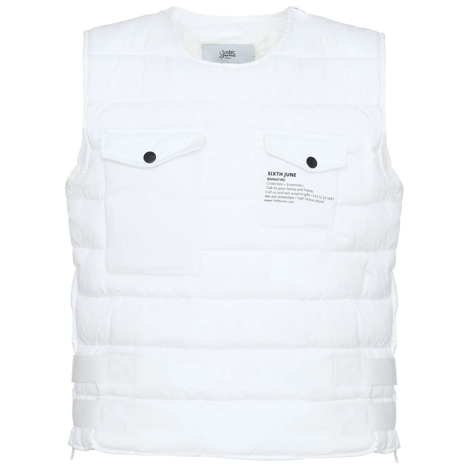 Veste bangfire matelassée sans manches blanc - Image 6