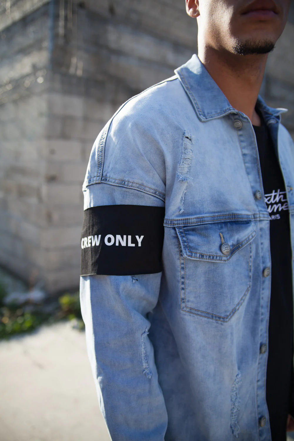 Veste jean brassard bleu M2233HJA - Image 6