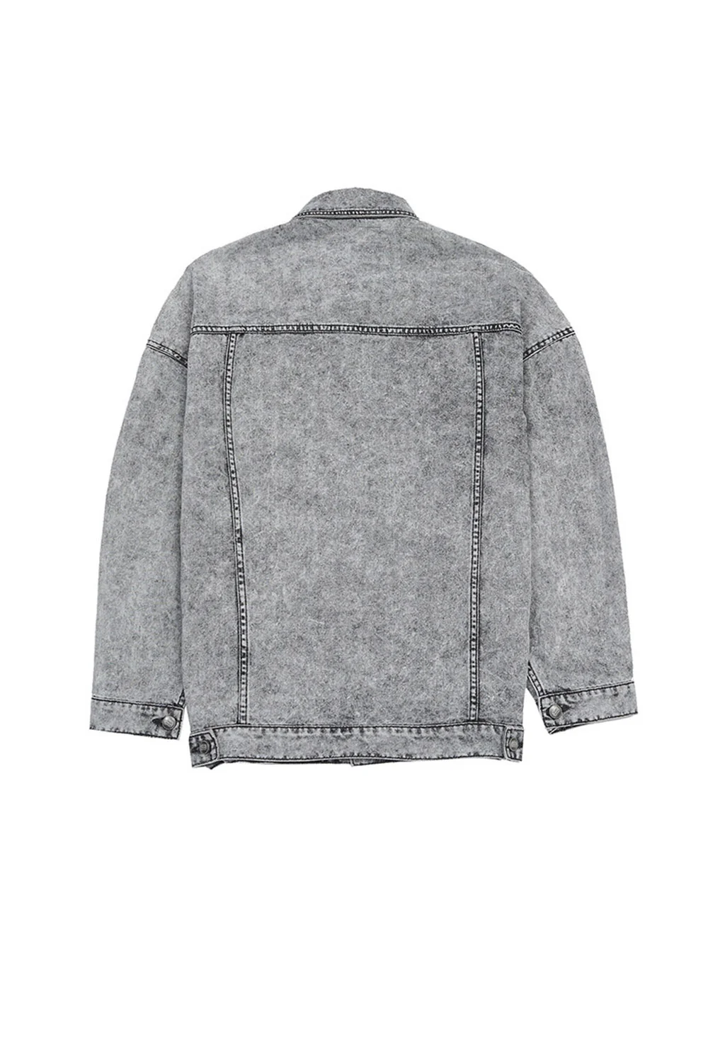 Veste jean large gris - Image 7