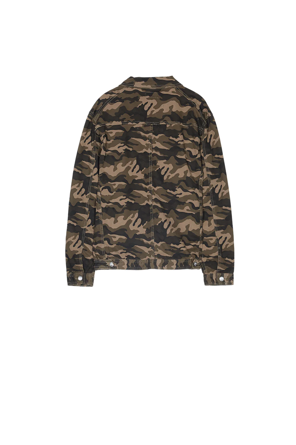Veste jean camouflage brodée vert - Image 8