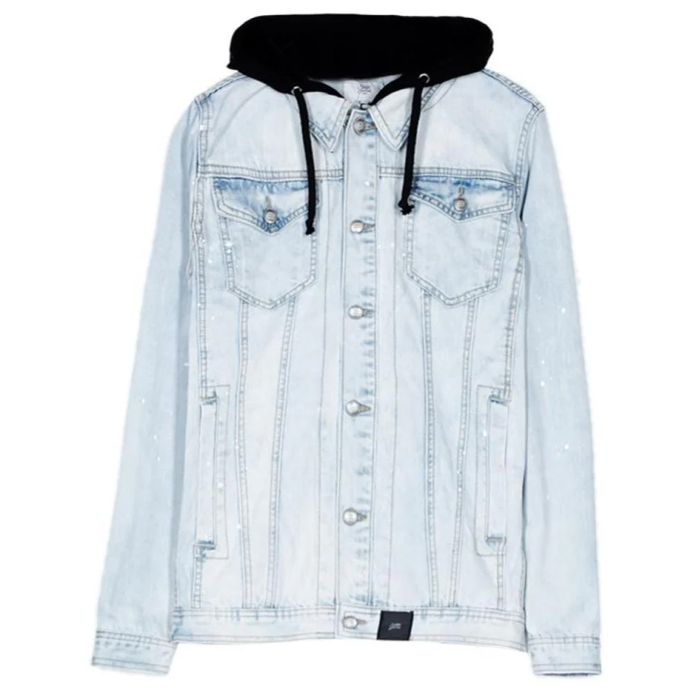 Veste jean capuche bleu - Image 6