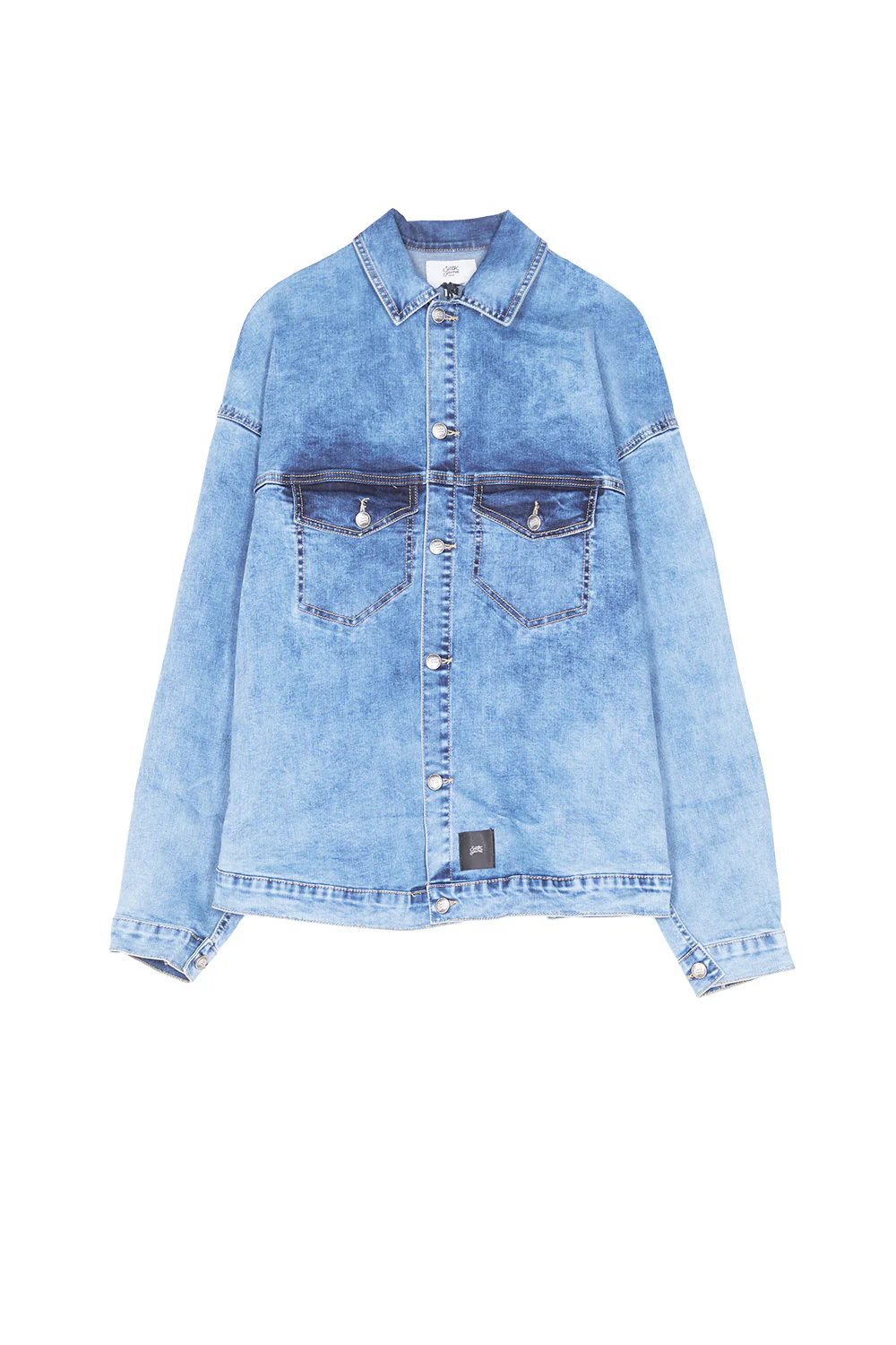 Veste jean épaules tombantes bleu