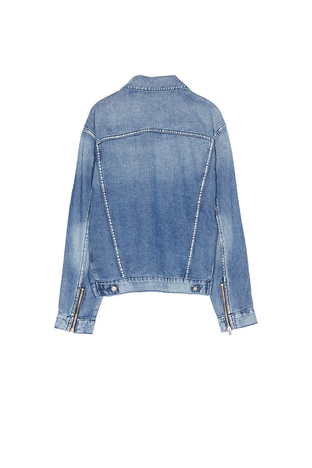 Veste jean zippée bleu - Image 7