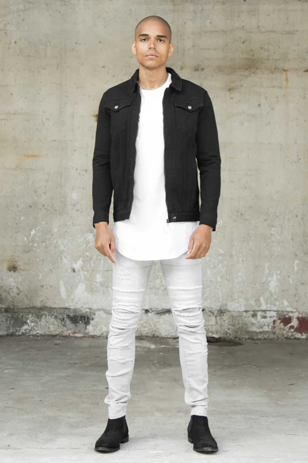 Veste jean zippée noir - Image 2