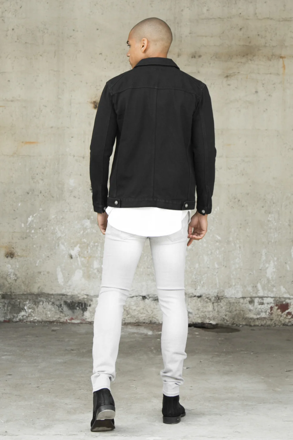 Veste jean zippée noir - Image 3