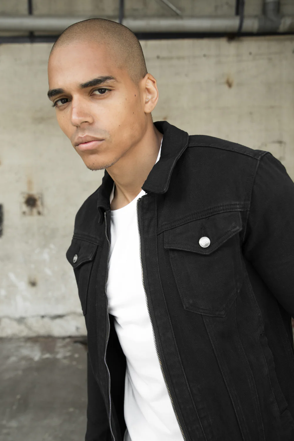Veste jean zippée noir - Image 5