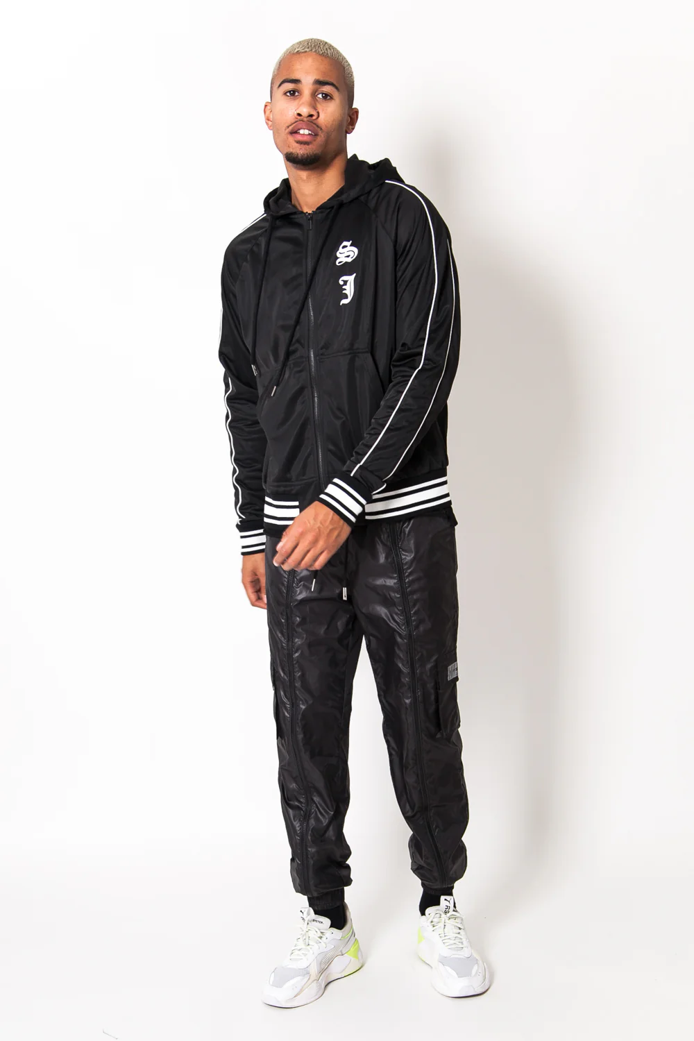 Veste jogging satin noir M2421CJA - Image 5
