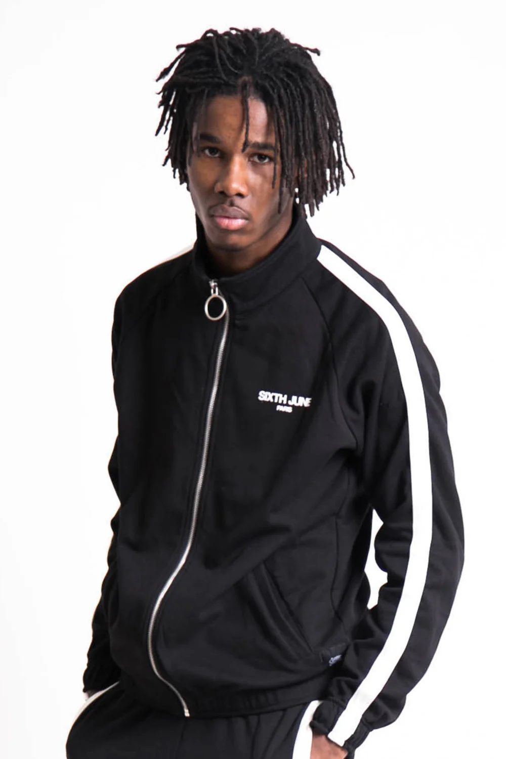 Veste logo bandes noir blanc - Image 2