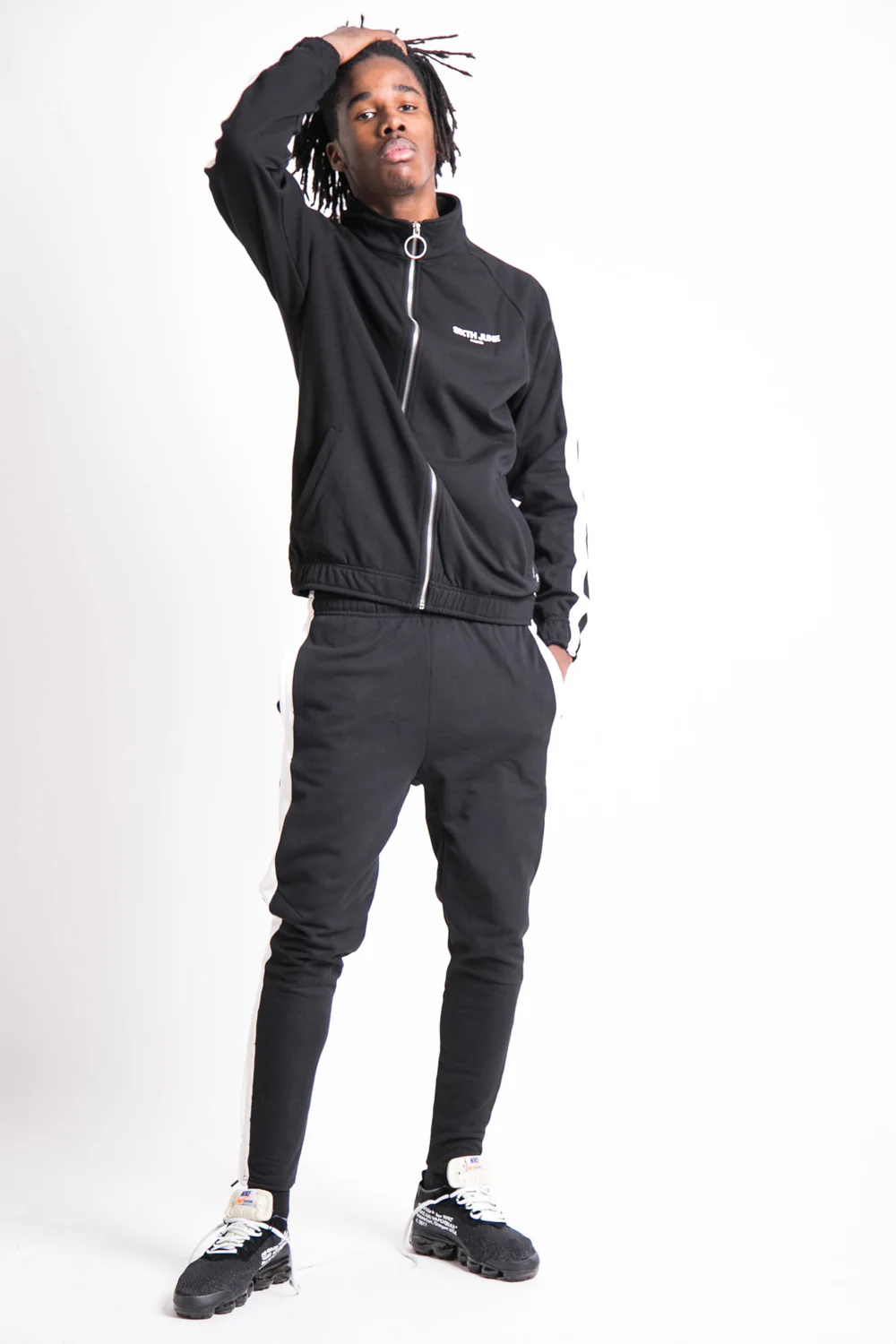 Veste logo bandes noir blanc - Image 3