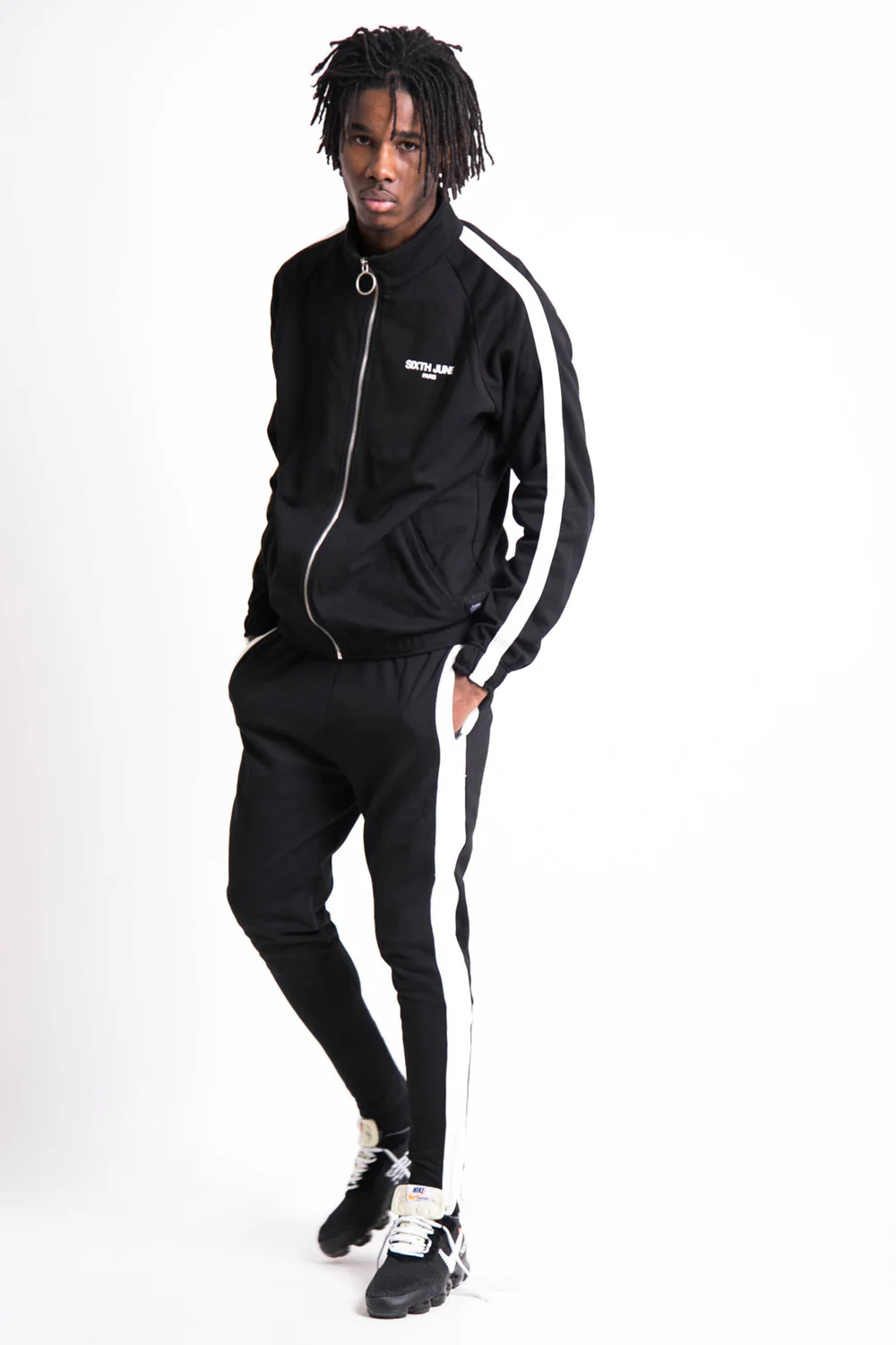 Veste logo bandes noir blanc - Image 5