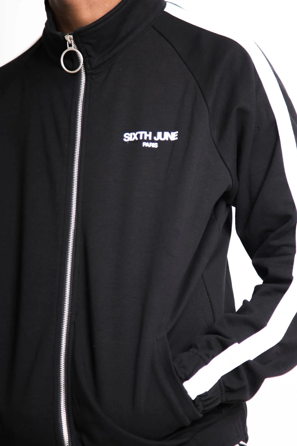 Veste logo bandes noir blanc - Image 6