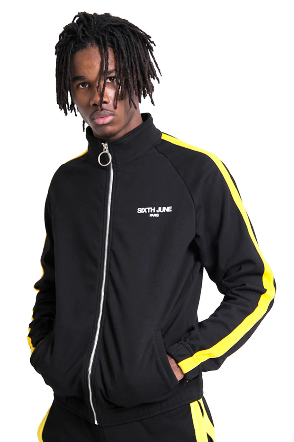 Veste logo bandes noir jaune - Image 2