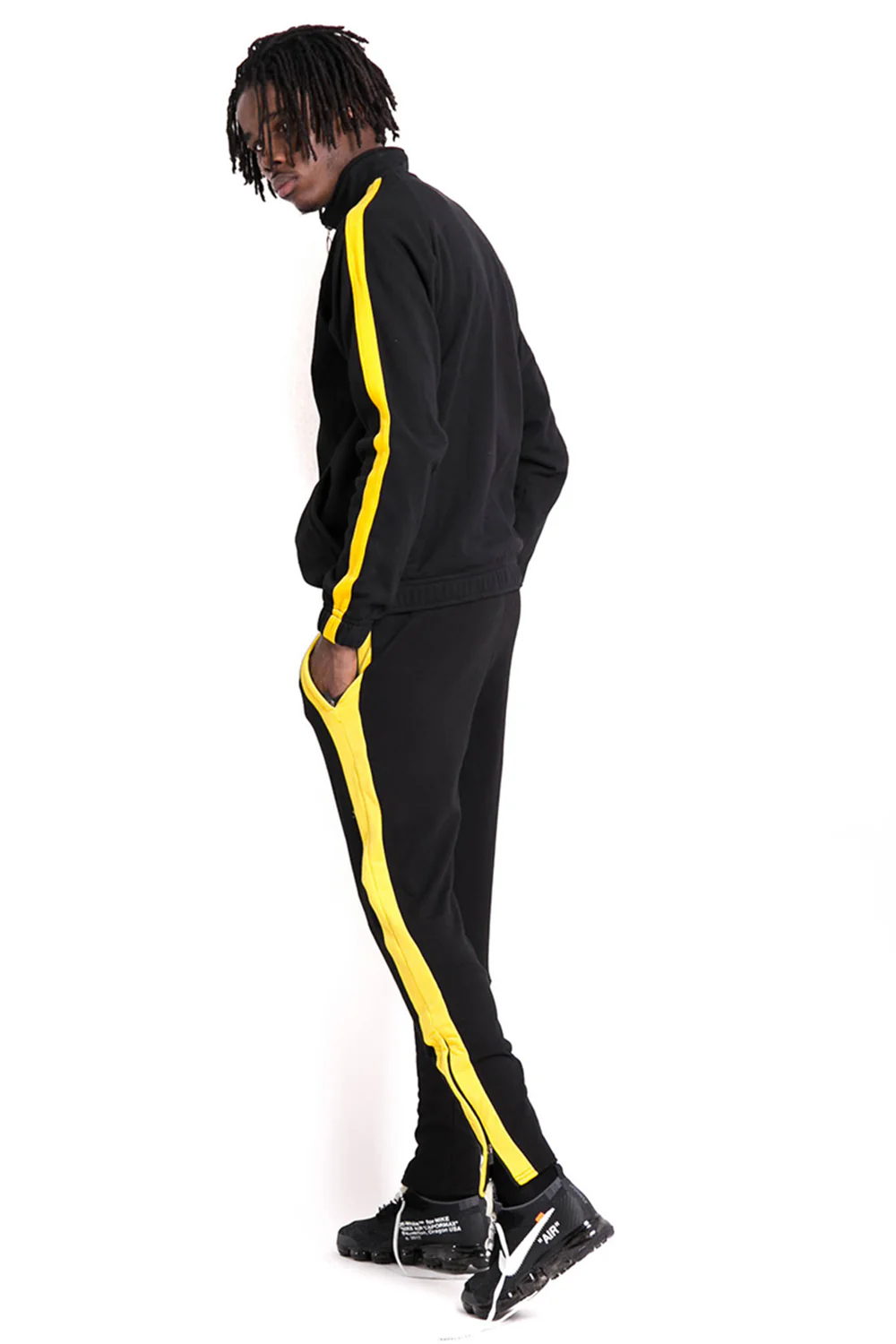 Veste logo bandes noir jaune - Image 4